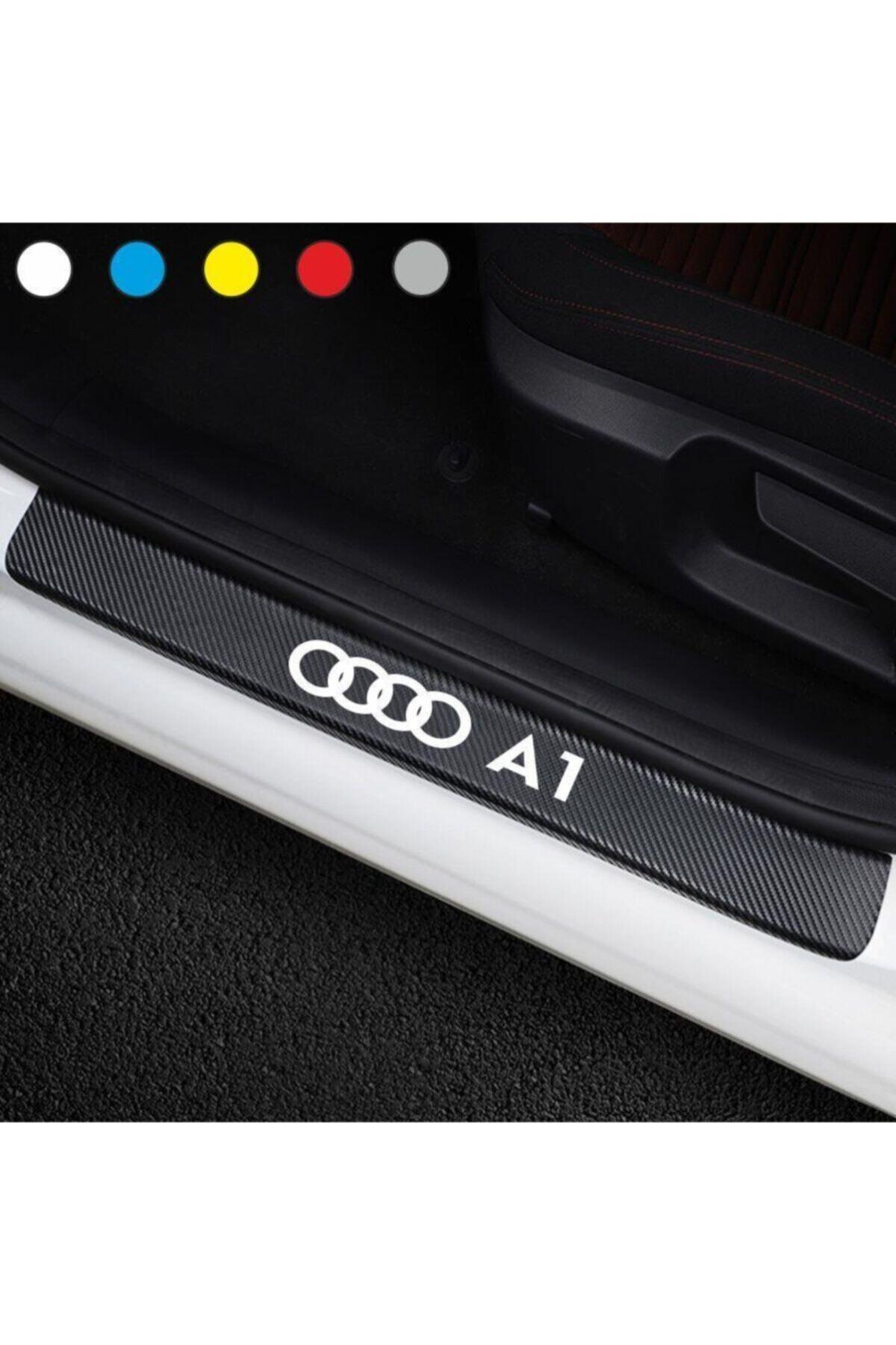 Audi A1 İçin şık tasarım karbon sticker seti Aksesuar Oto Kapı Eşiği özel yeni sticker Karbon 4 Adet