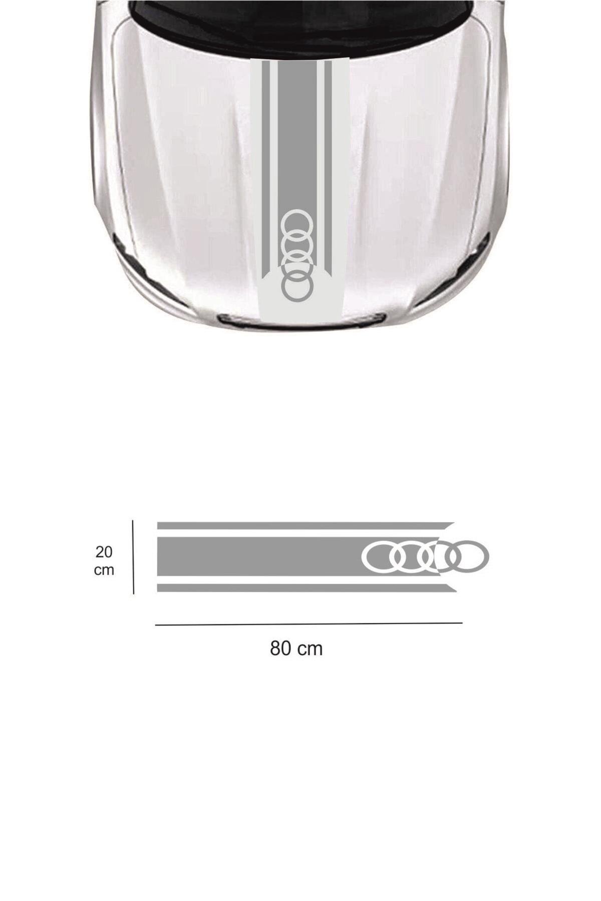 Audi İçin şık tasarım karbon sticker seti Aksesuar Oto Kaput özel yeni sticker Çift Şerit 80*20 Cm