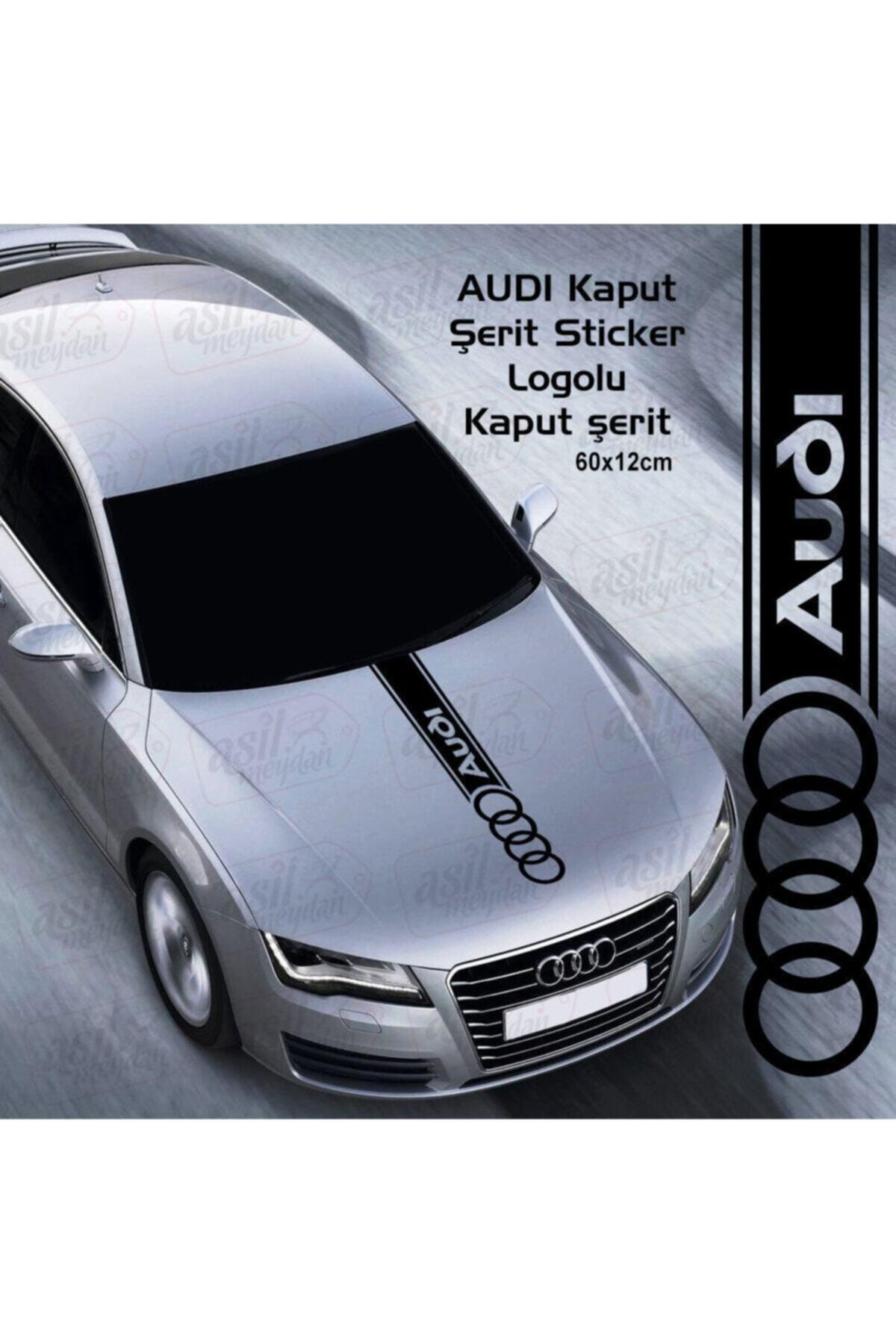Audi İçin şık tasarım karbon sticker seti Aksesuar Oto Kaput Şerit özel yeni sticker Siyah 60*12 Cm
