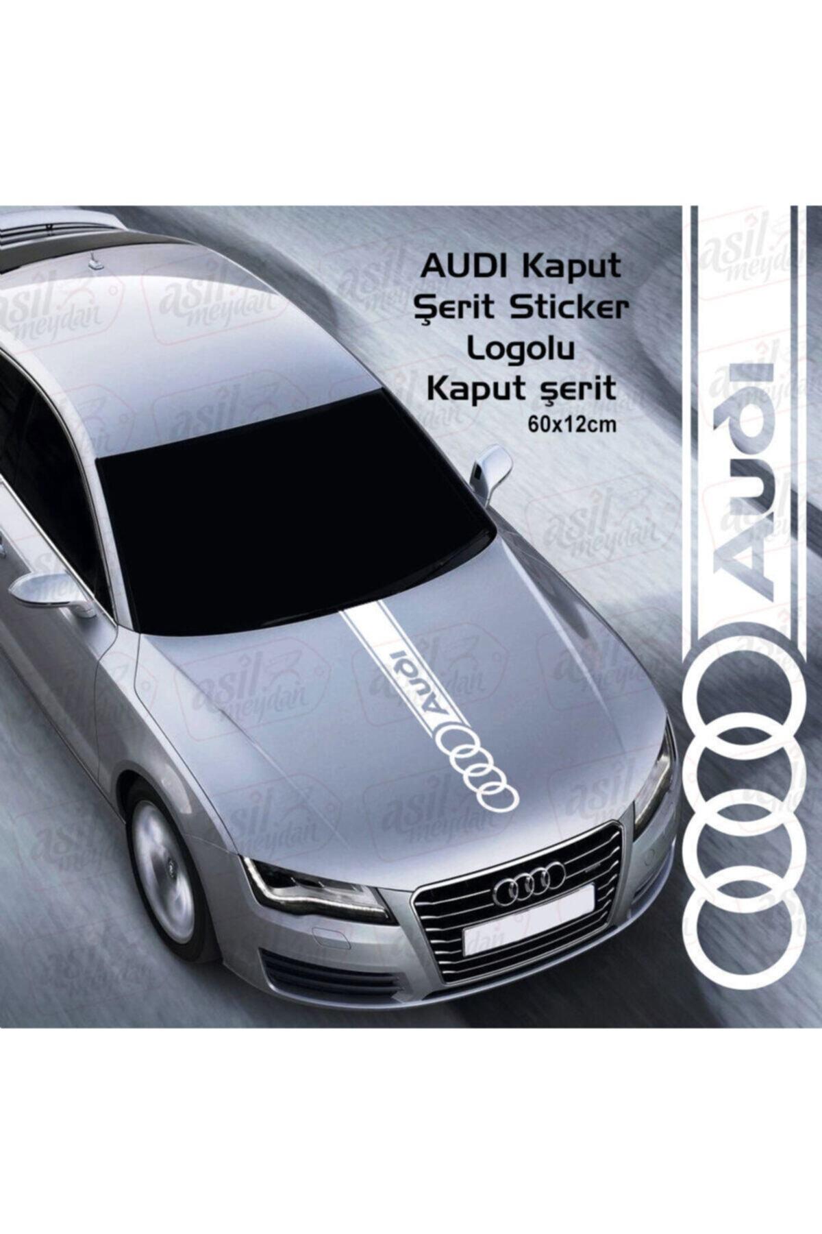 Audi İçin şık tasarım karbon sticker seti Aksesuar Oto Kaput Şerit özel yeni sticker Beyaz 60*12 Cm