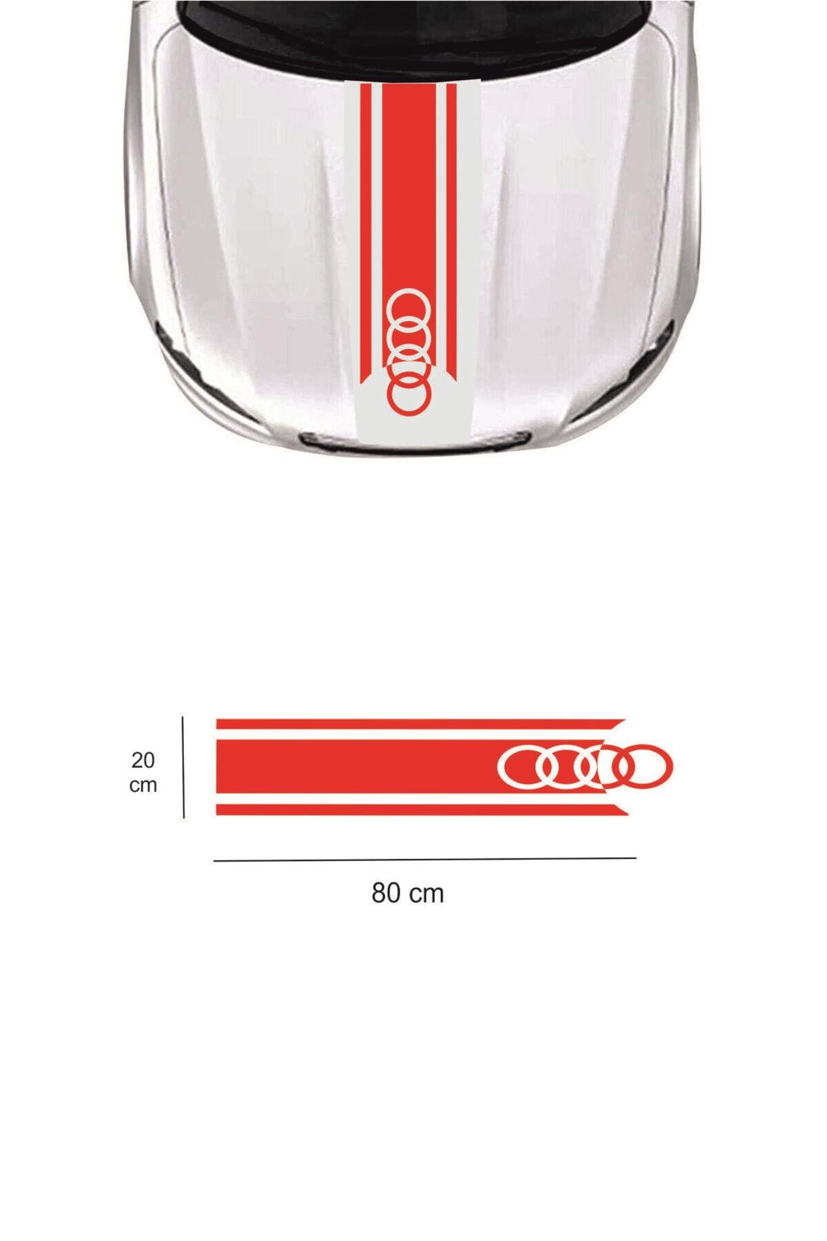 Audi İçin şık tasarım karbon sticker seti Aksesuar Oto Kaput özel yeni sticker Çift Şerit 80*20 Cm