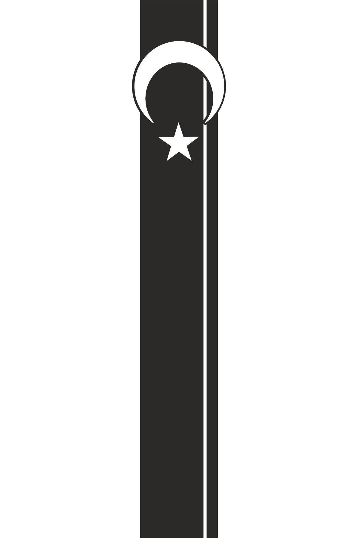 Ay Yıldız Kaput Şerit Oto özel yeni sticker Siyah 118*20 Cm