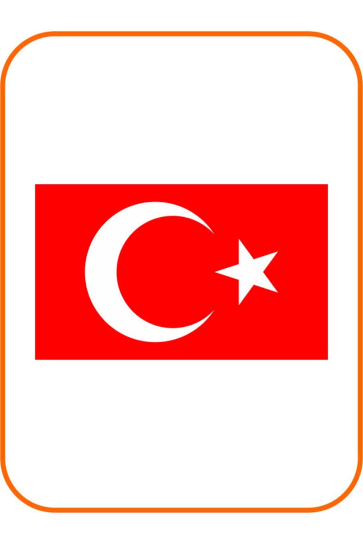Ay Yıldız Kare Hilal Bayrak Oto özel yeni sticker Kırmızı 15*9 Cm