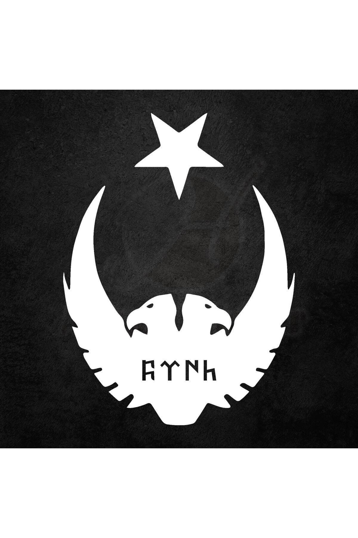 Ay Yıldız Kartal Göktürkçe Türk Oto özel yeni sticker Beyaz 30*25 Cm
