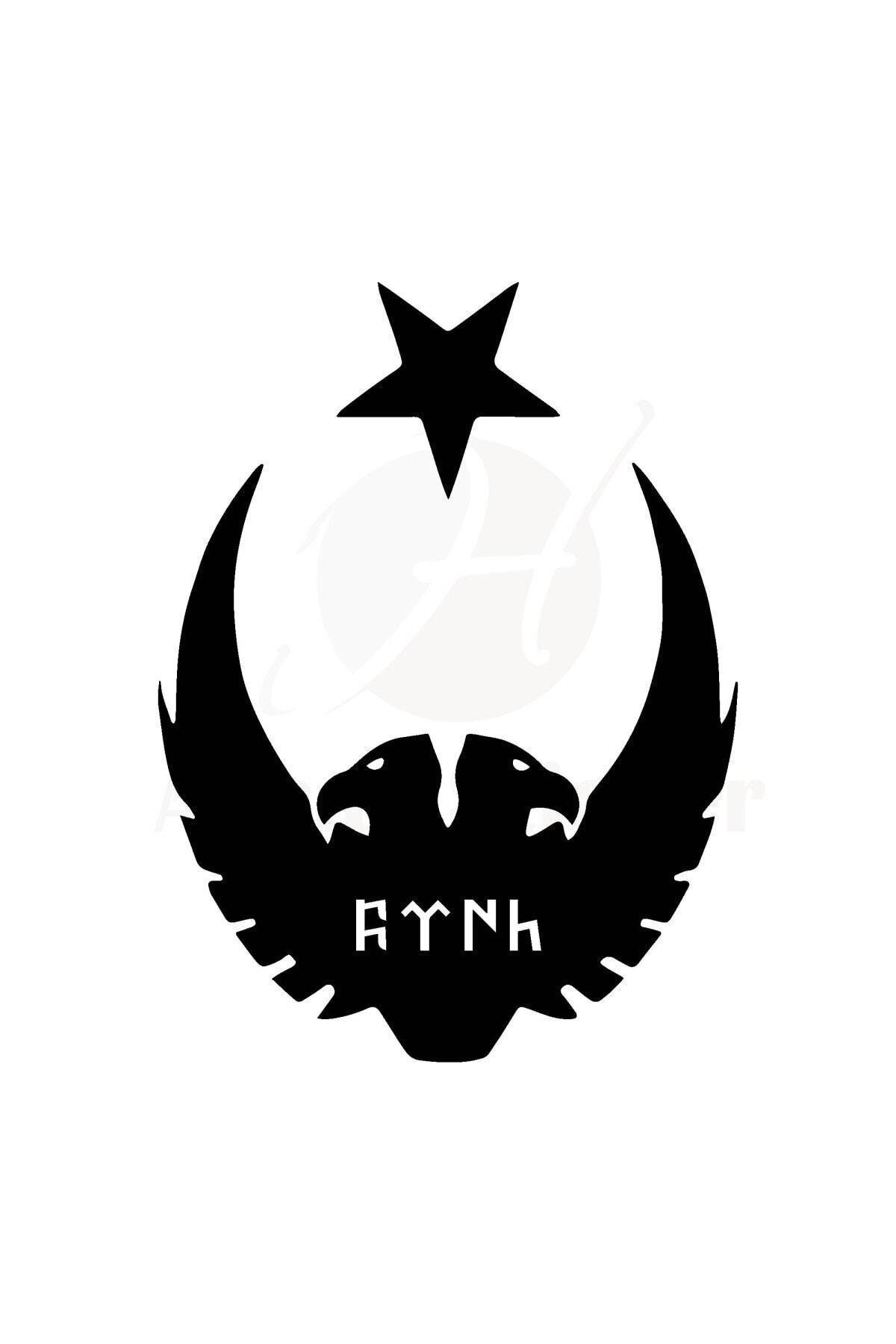 Ay Yıldız Kartal Göktürkçe Türk Oto özel yeni sticker Siyah 30*25 Cm