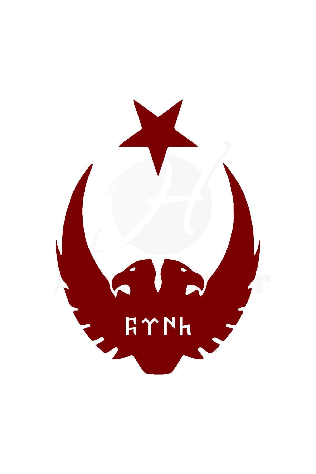 Ay Yıldız Kartal Göktürkçe Türk Oto özel yeni sticker Kırmızı 30*25 Cm