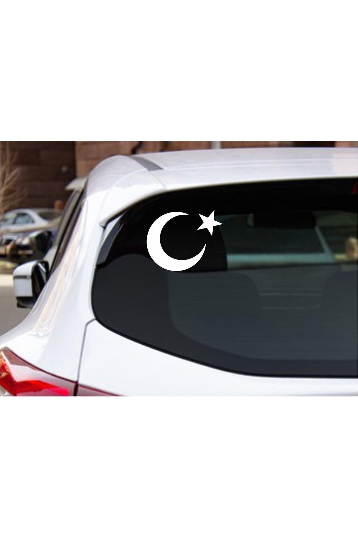 Ay Yıldız Oto özel yeni sticker Beyaz