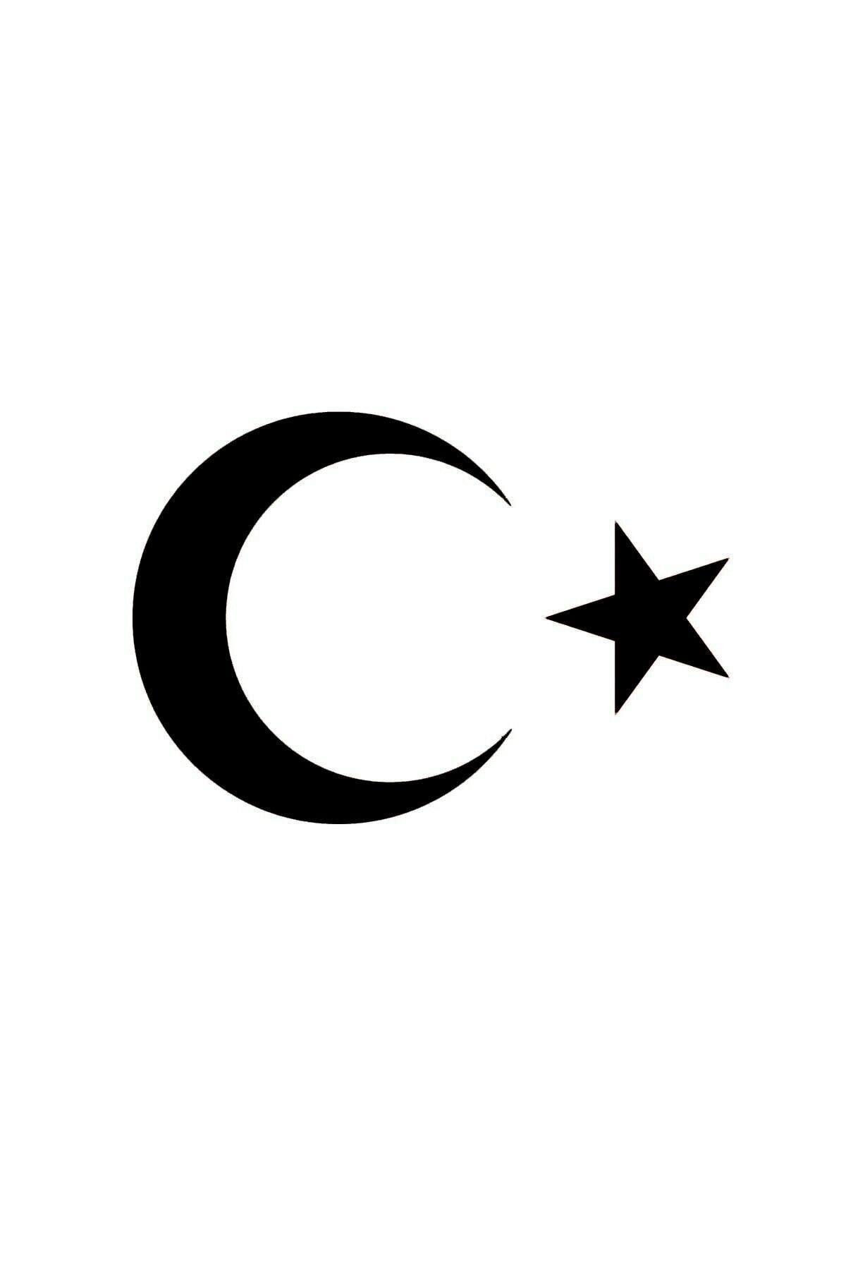 Ay Yıldız Oto özel yeni sticker Siyah 20 Cm