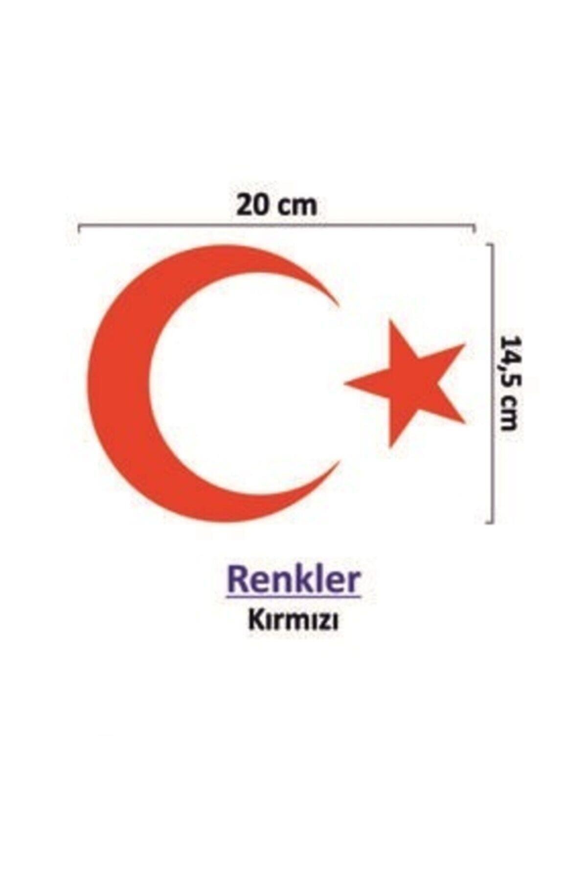 Ay Yıldız özel yeni sticker Kırmızı 20 Cm