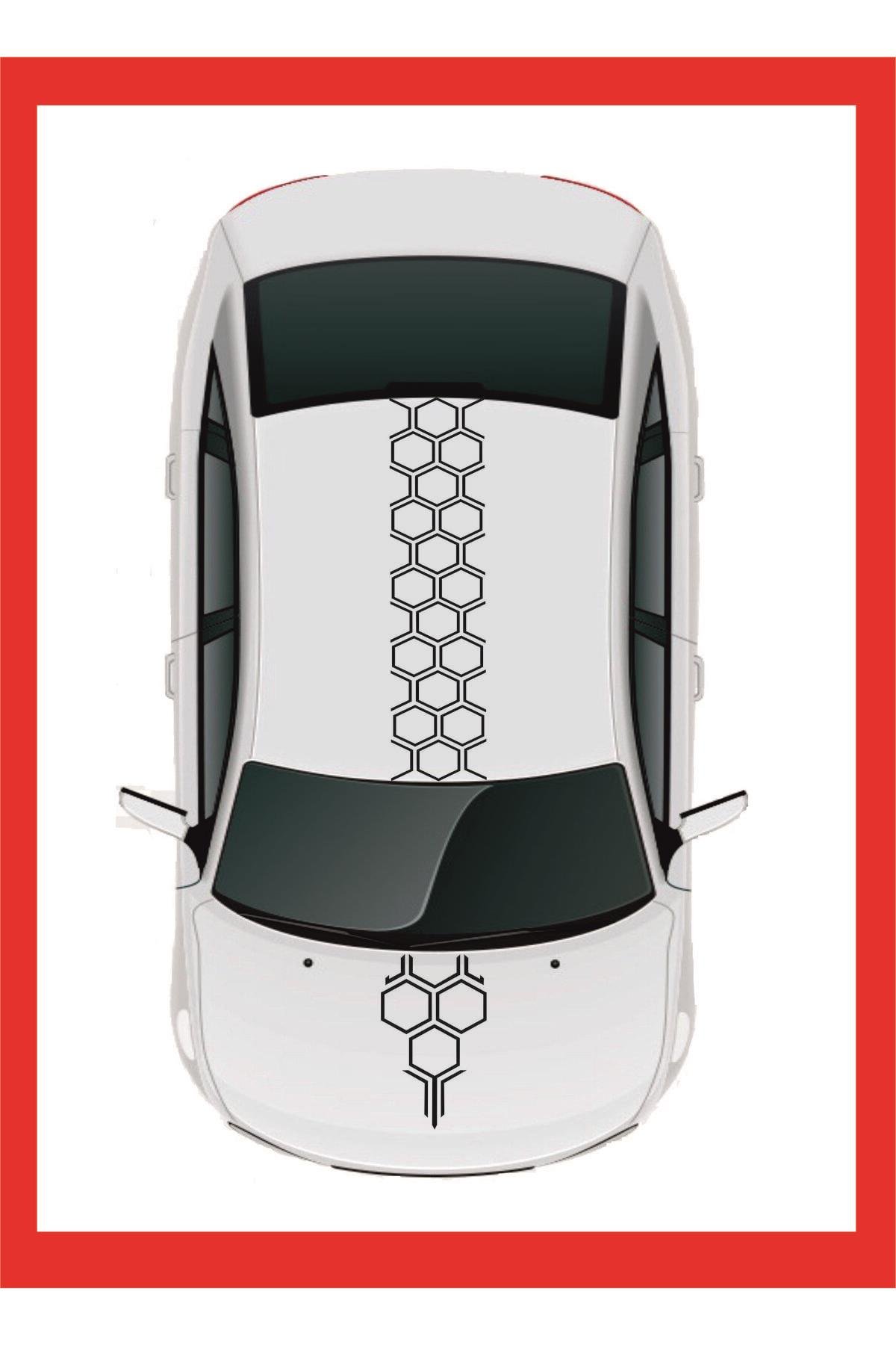 Bal Peteği Tavan-Kaput Oto özel yeni sticker Set 100*20 Cm - 55*20 Cm