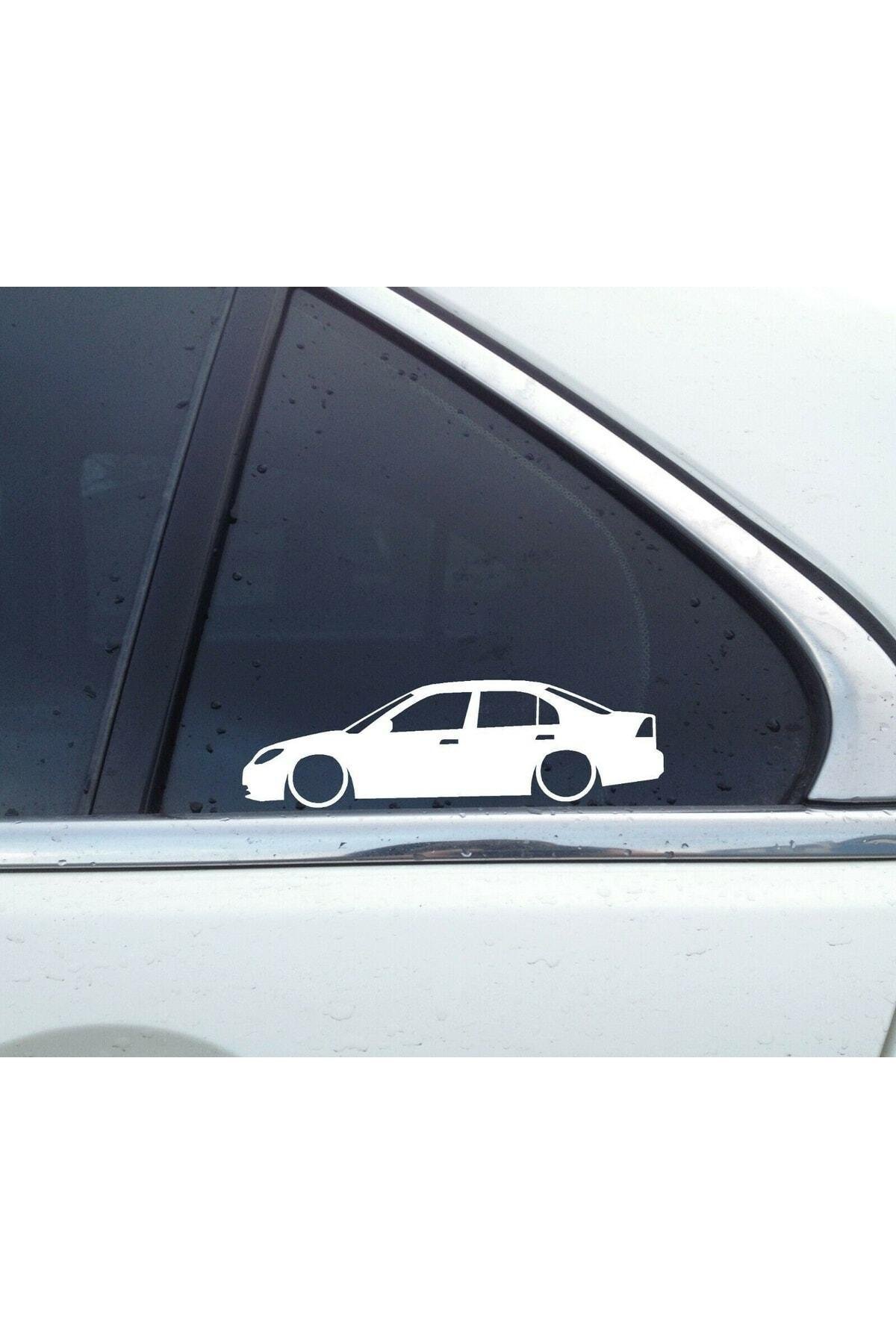 Basık Oto özel yeni stickeri 2 Adet Beyaz