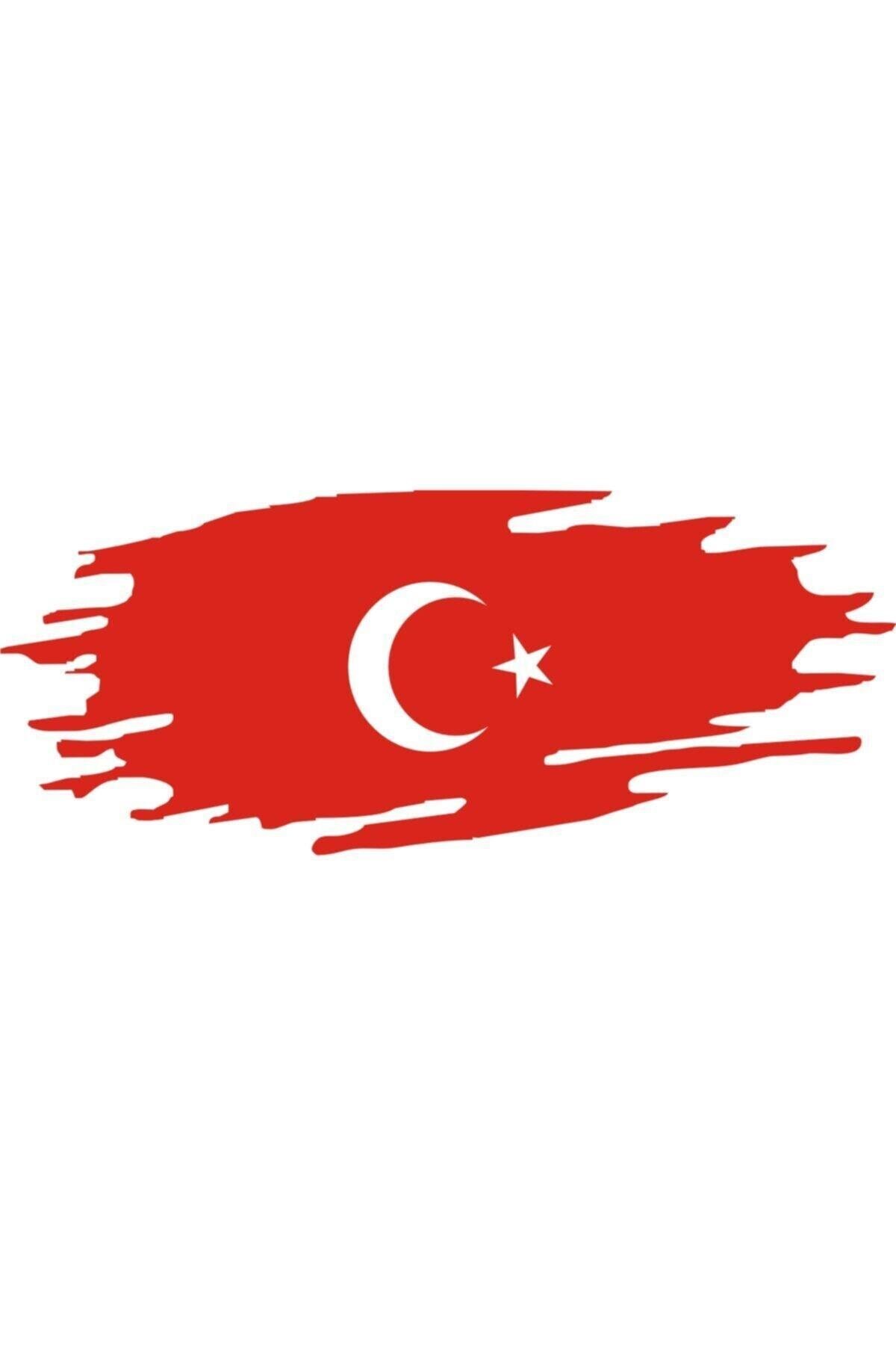 Bayrak Tasarım Oto özel yeni sticker Kırmızı 10*4 Cm