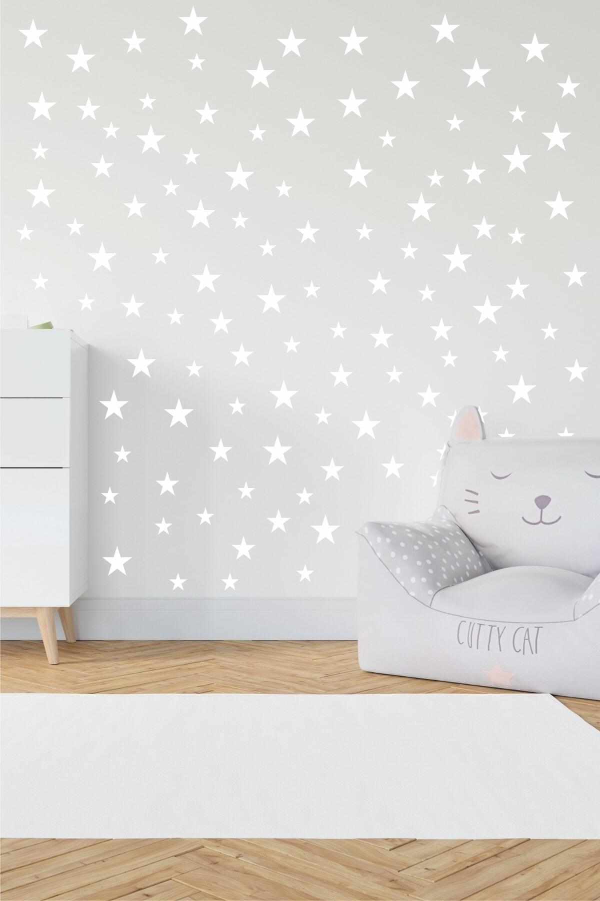 Bebek Ve Çocuk Odası Dekoratif Yıldız özel yeni sticker Beyaz