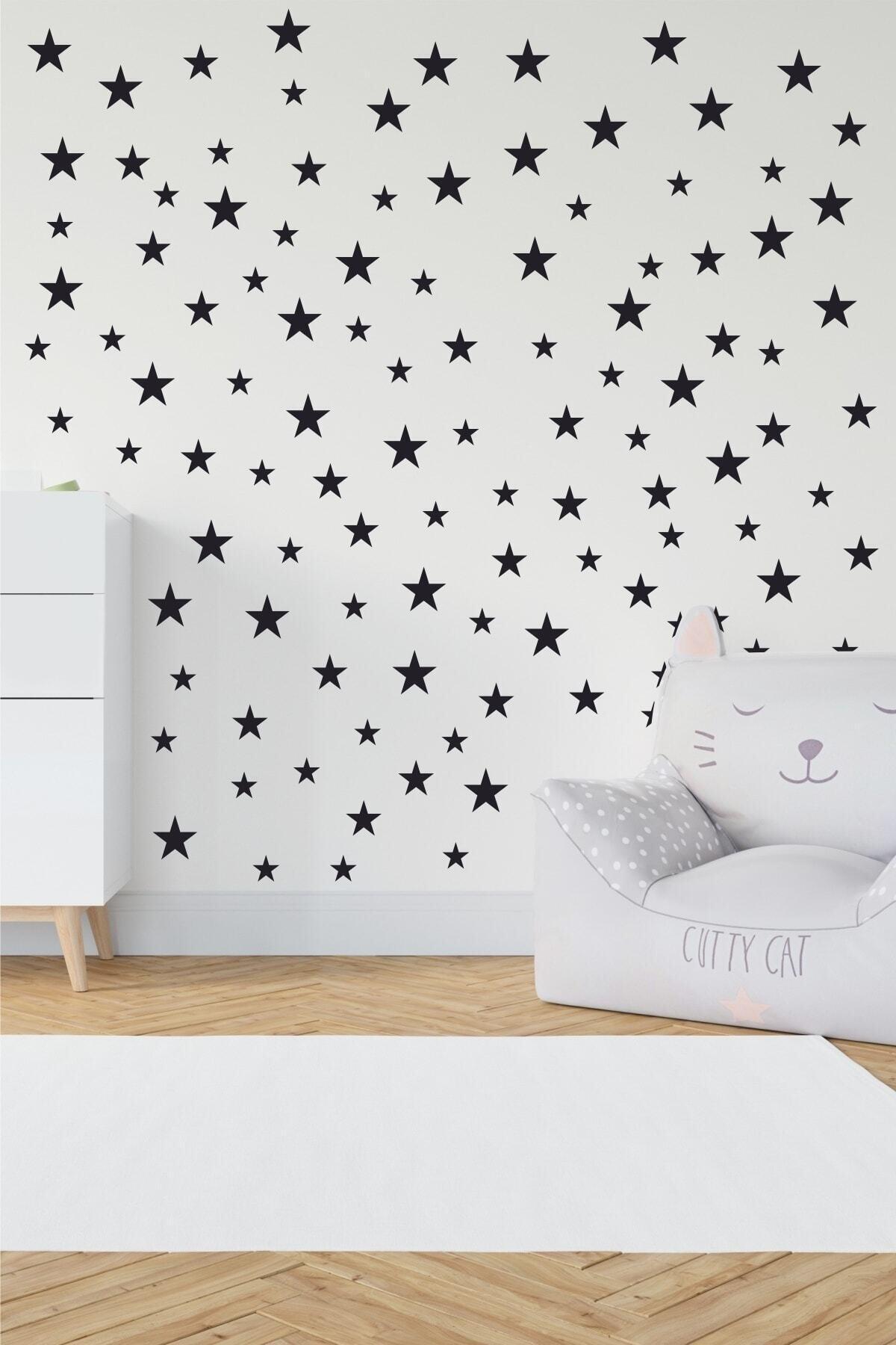 Bebek Ve Çocuk Odası Dekoratif Yıldız özel yeni sticker Siyah