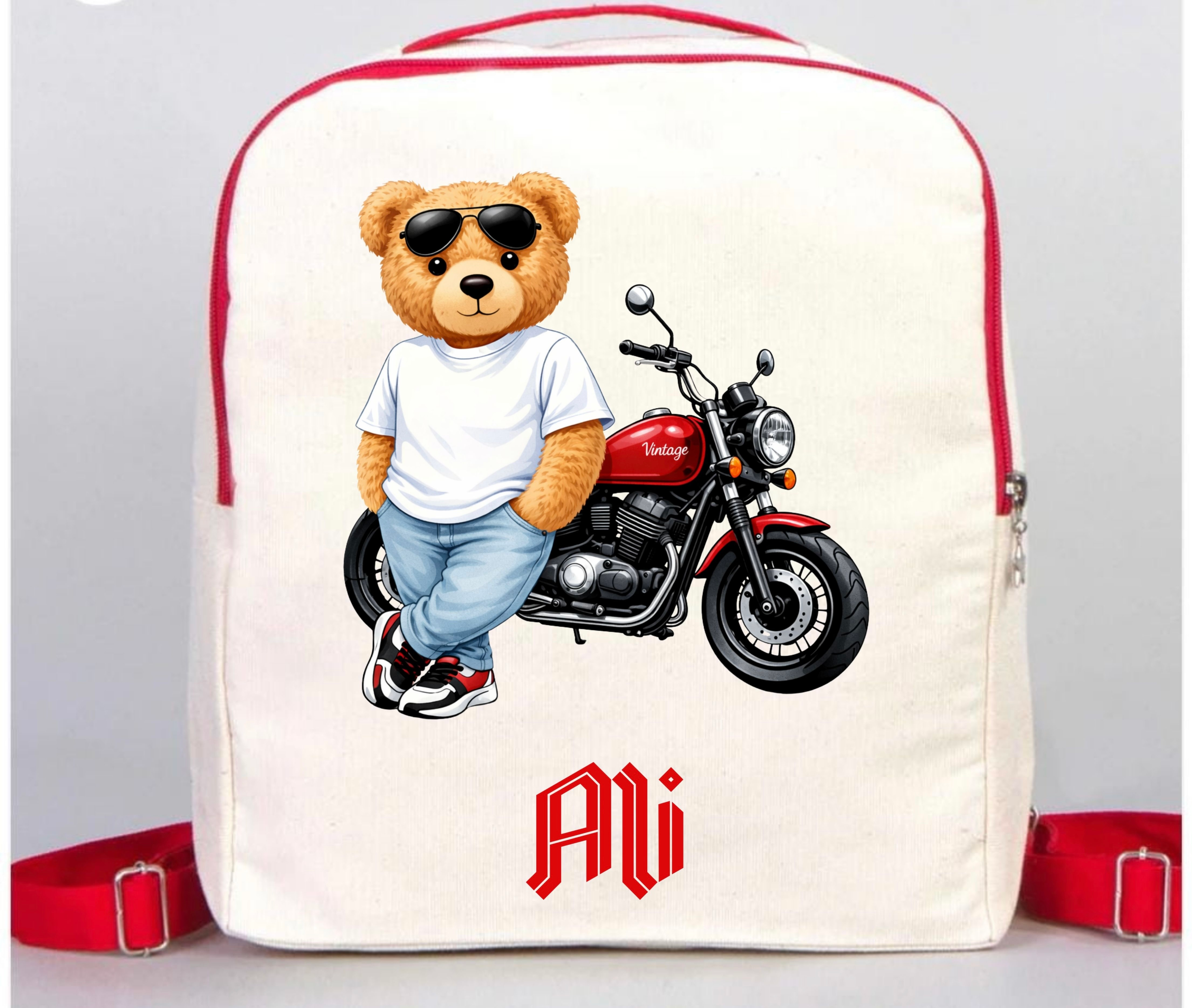 Biker Teddy Kişiye Özel Sırt Çantası