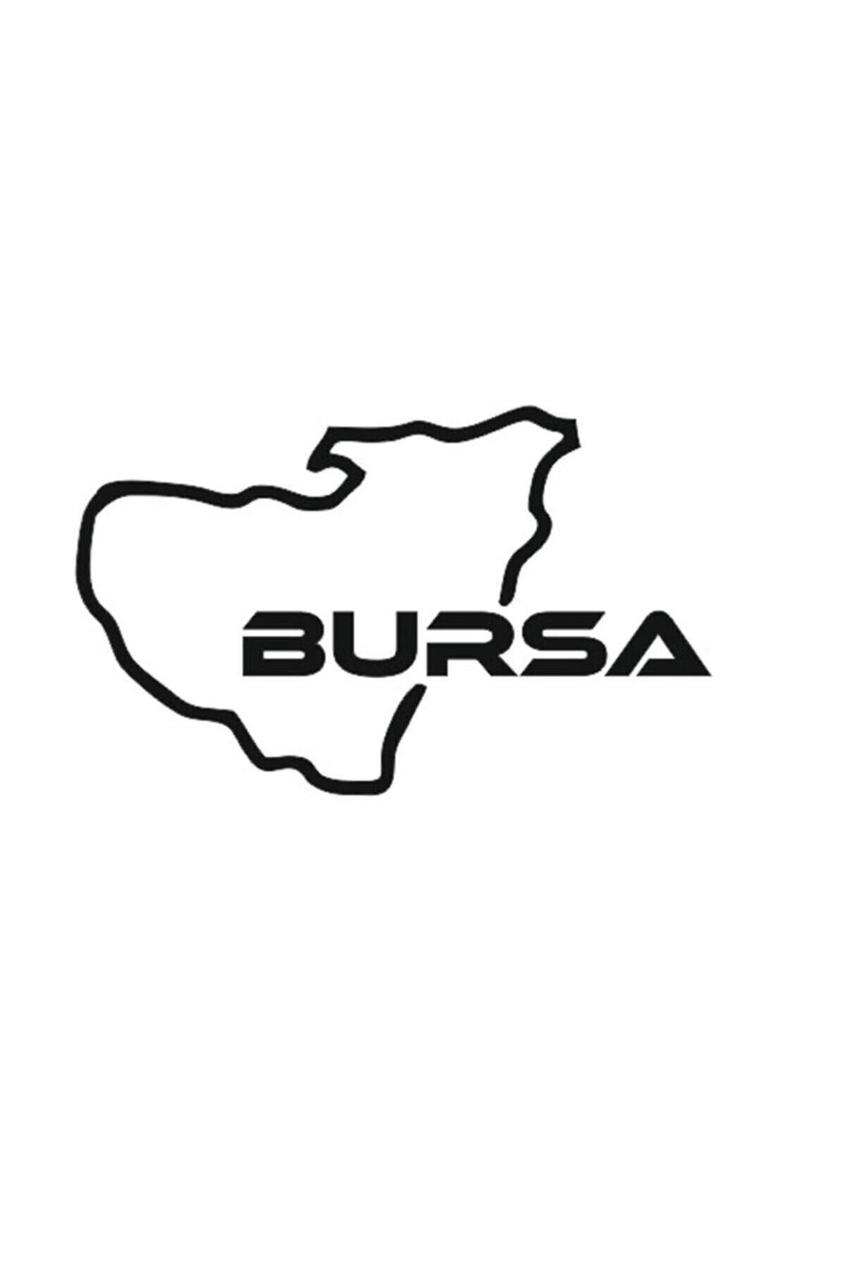 Bursa İl Haritası Oto Cam özel yeni sticker 14*8 Cm