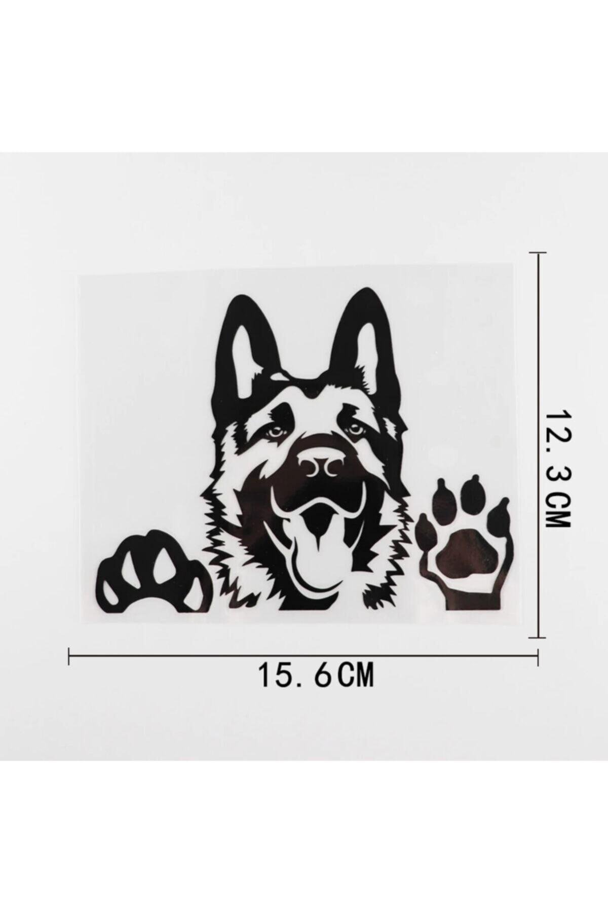 Camdan Bakan Kurt Köpeği Tasarım Oto özel yeni stickerı Siyah 12.3*15.6 Cm