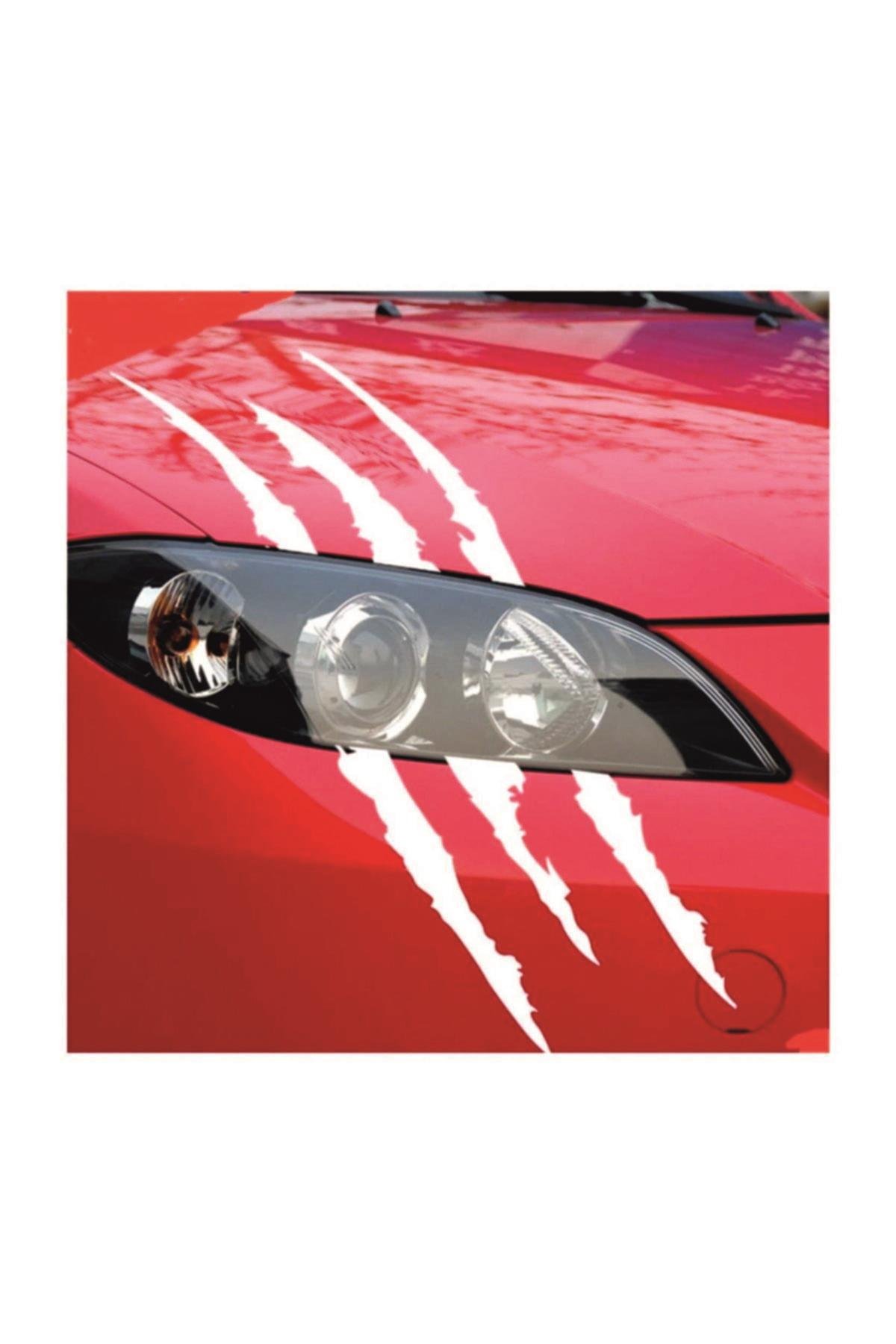 Canavar Pençe Izi Uzun Beyaz Oto özel yeni sticker 40*20 Cm