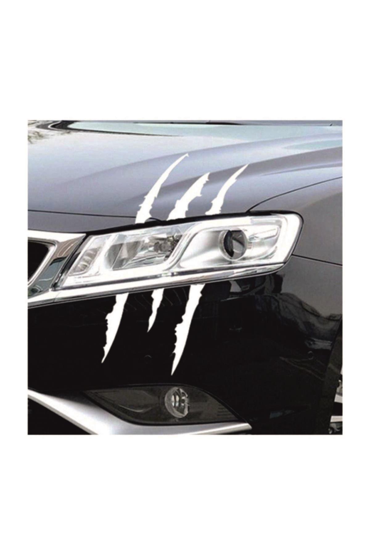 Canavar Pençe Izi Uzun Beyaz Oto özel yeni sticker 40*20 Cm