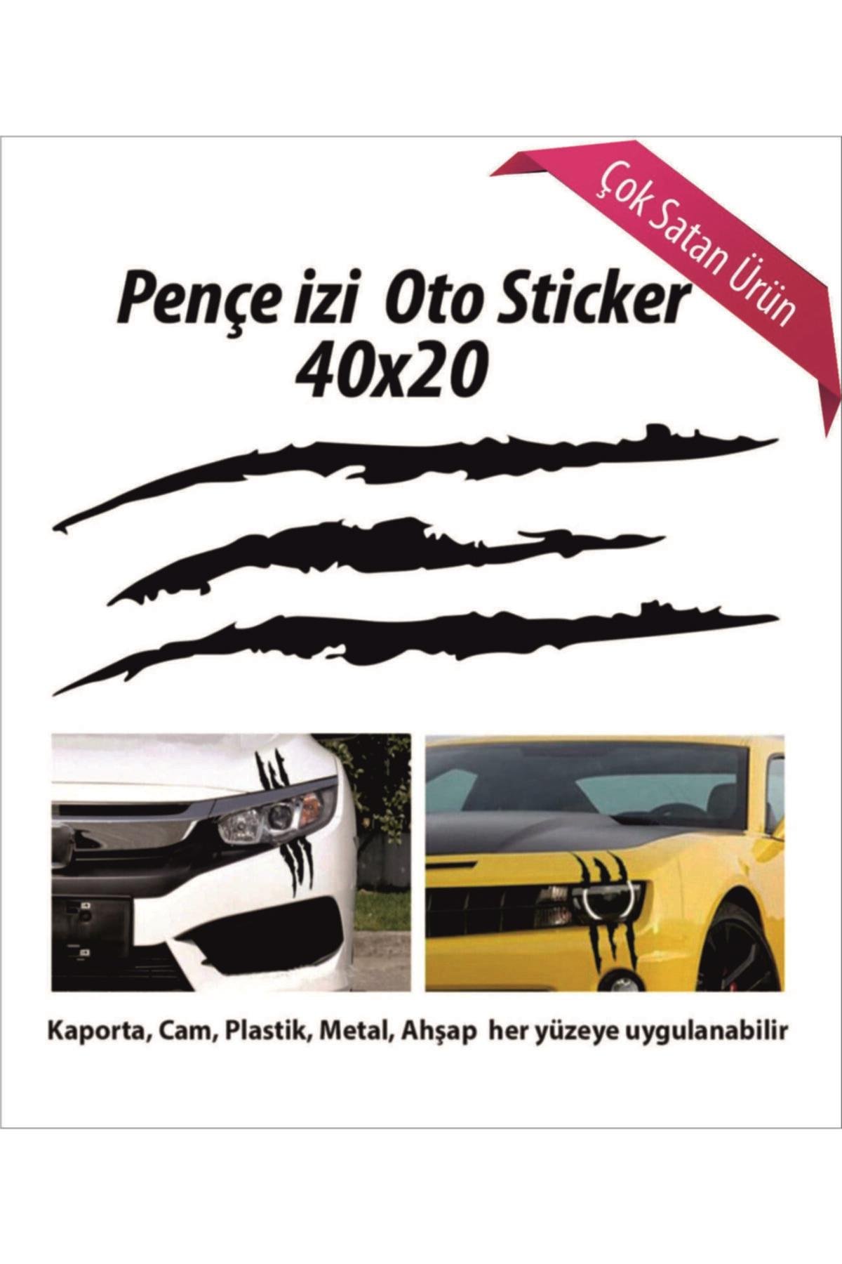 Canavar Pençe Izi Uzun Siyah Oto özel yeni sticker 40*20 Cm