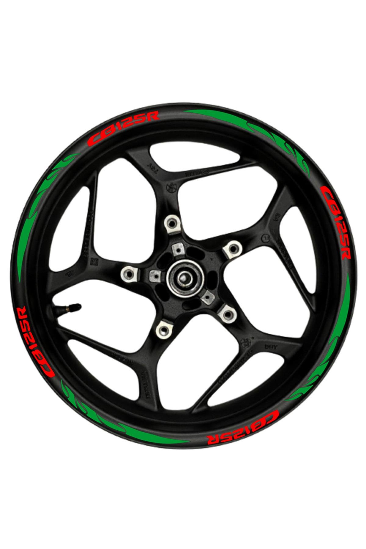 CB125R kırmızı yazılı beyaz pençe şeritli