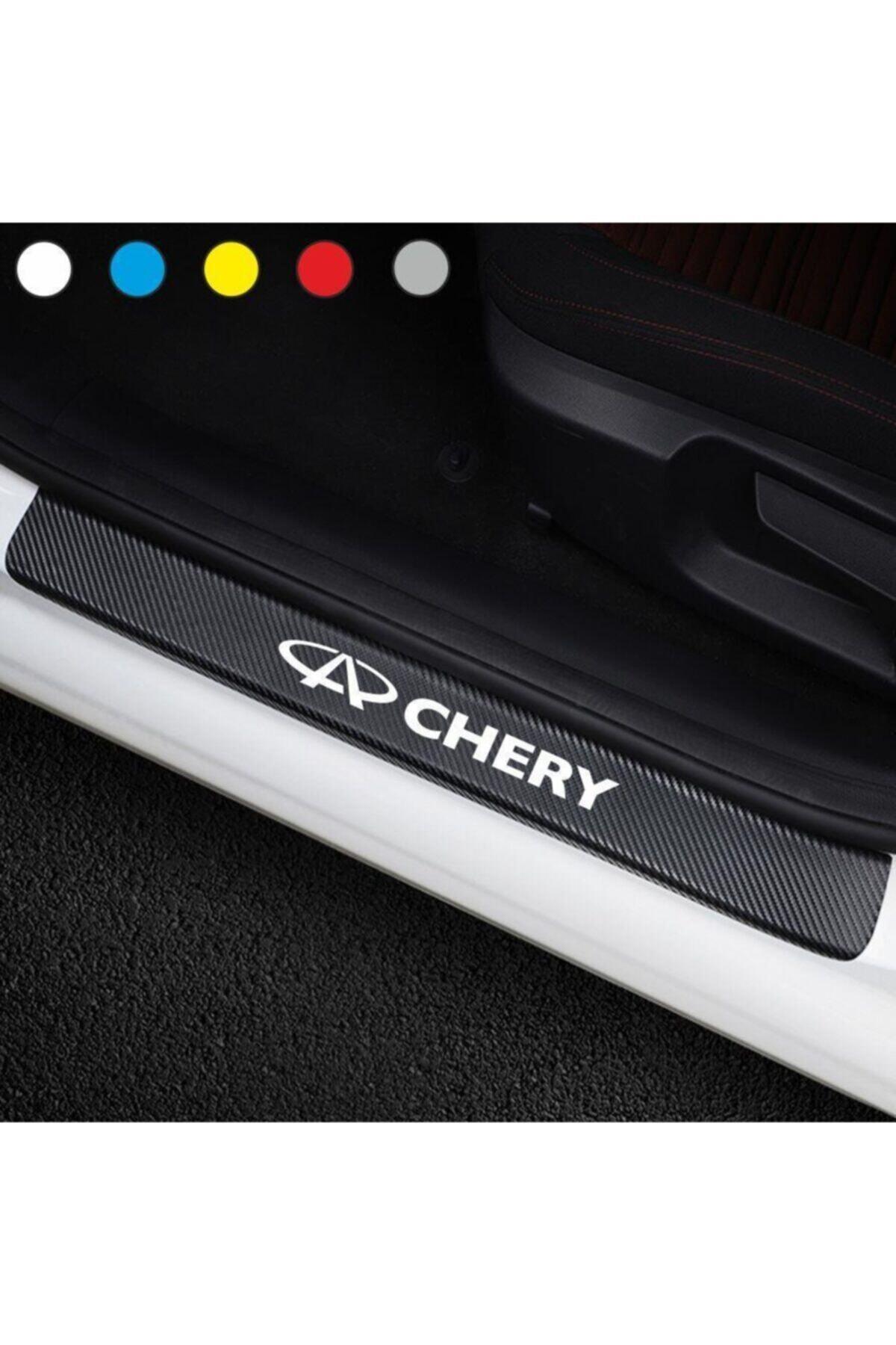 Chery İçin şık tasarım karbon sticker seti Aksesuar Oto Kapı Eşiği özel yeni sticker Karbon 4 Adet