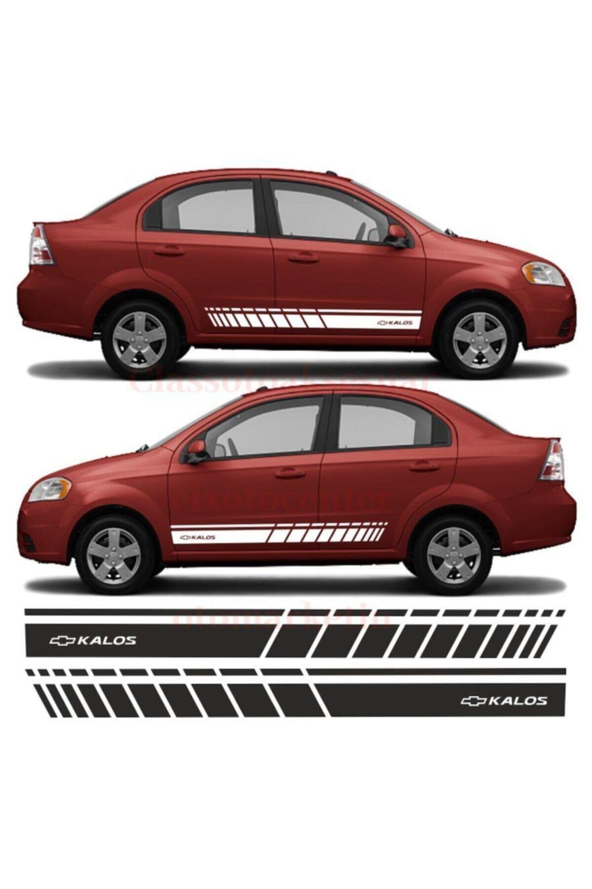 Chevrolet Kalos İçin şık tasarım karbon sticker seti Aksesuar Oto Yan Şerit özel yeni sticker