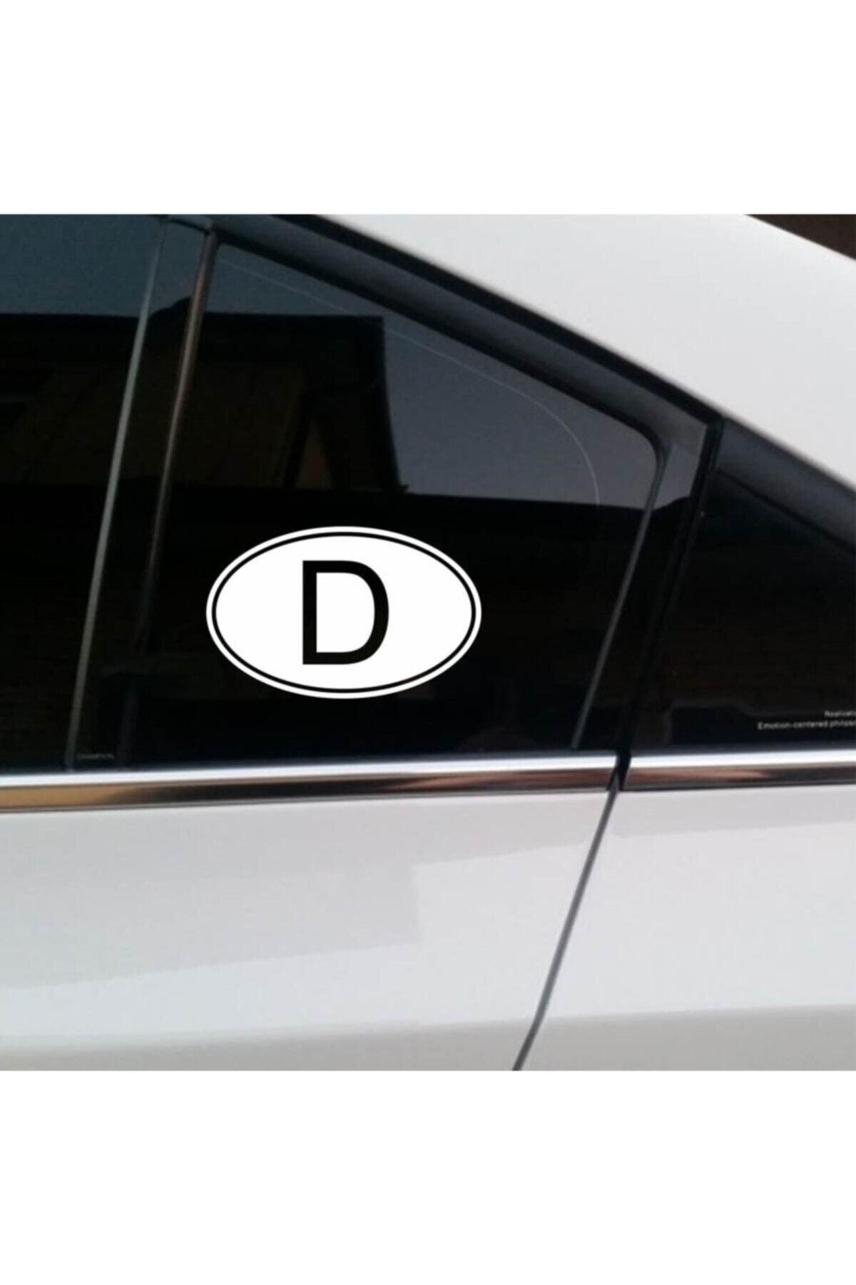 D Deutschland Almanya Oval Oto özel yeni sticker 2 Adet Beyaz
