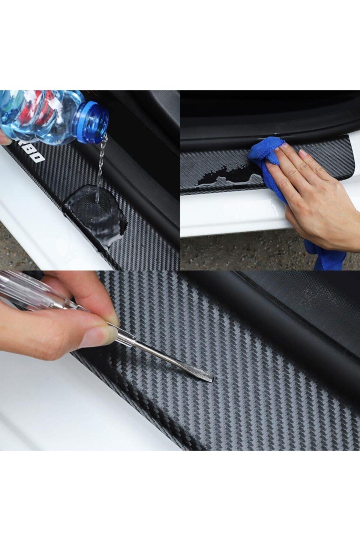 Daewoo İçin şık tasarım karbon sticker seti Aksesuar Oto Kapı Eşiği özel yeni sticker Karbon 4 Adet
