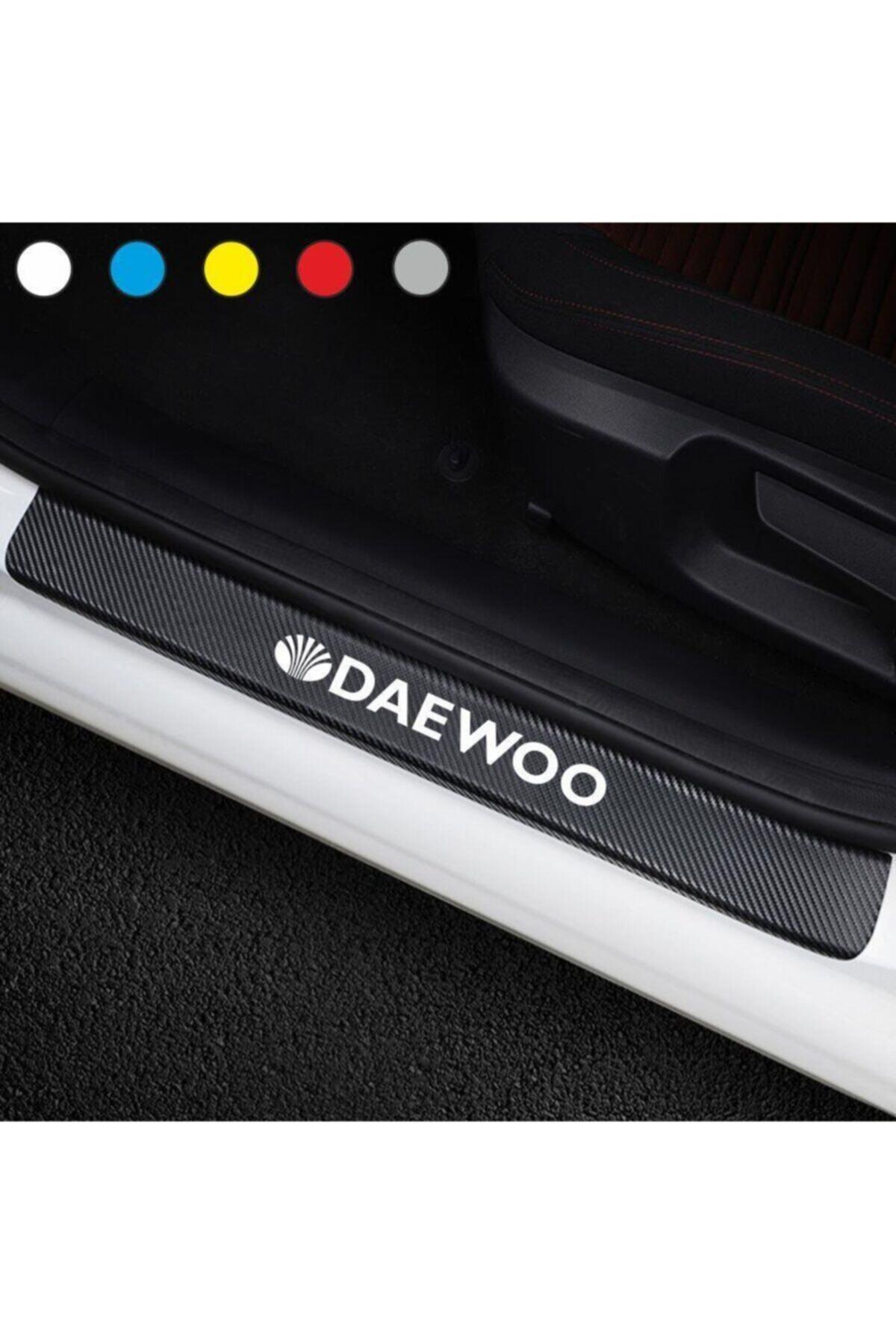 Daewoo İçin şık tasarım karbon sticker seti Aksesuar Oto Kapı Eşiği özel yeni sticker Karbon 4 Adet