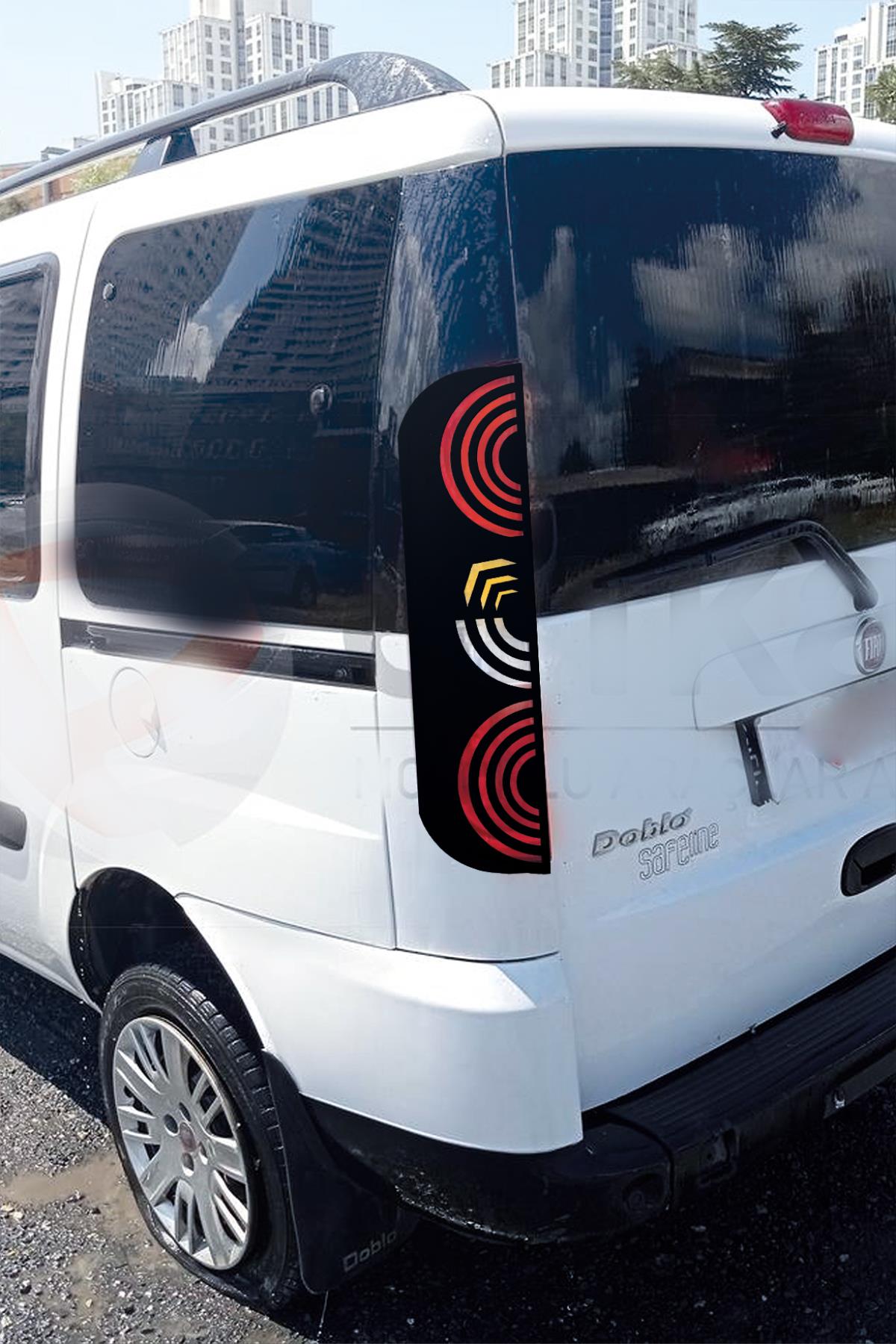 Doblo 2007-2009 İçin şık tasarım karbon sticker seti Aksesuar Oto Led Görünüm Stop Kaplama