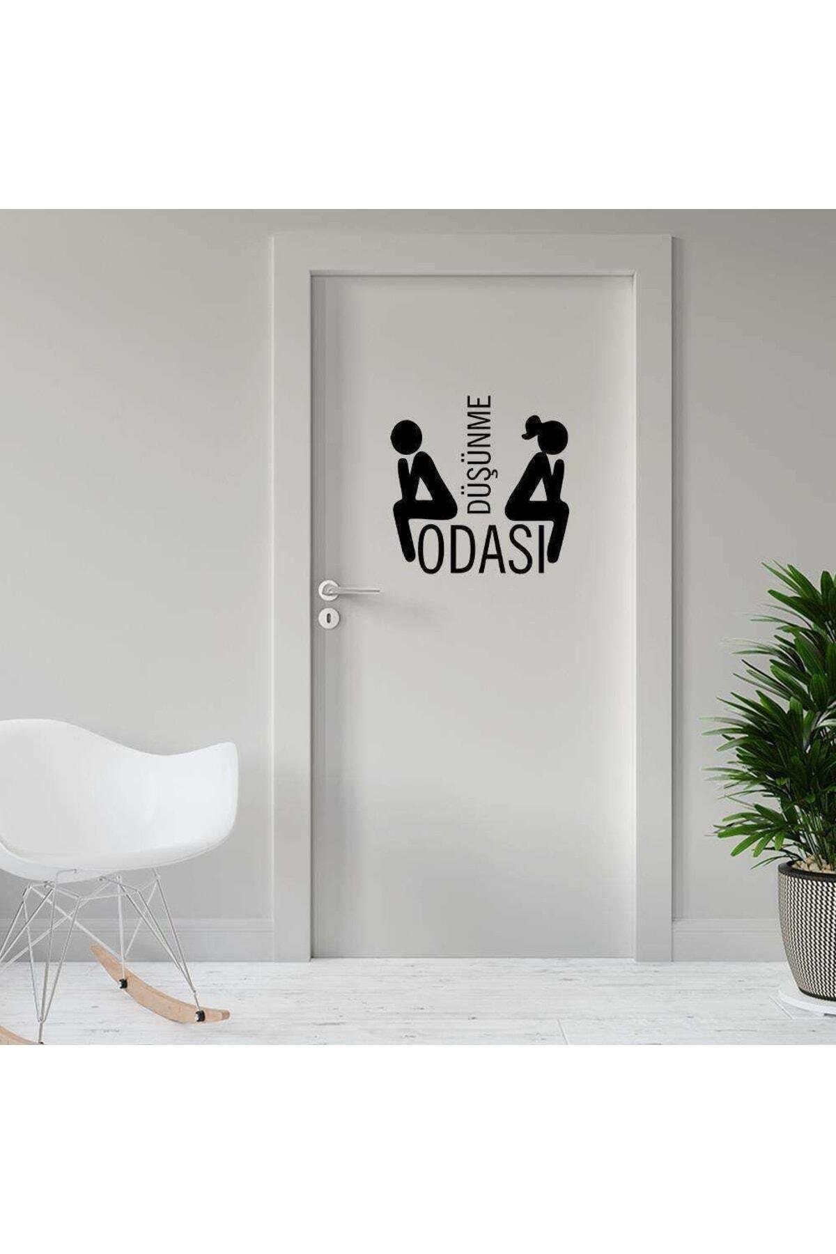 Düşünme Odası -kadın Ve Erkek Silüetli Espirili Wc Dekoratif Kapı özel yeni sticker, Çıkartma
