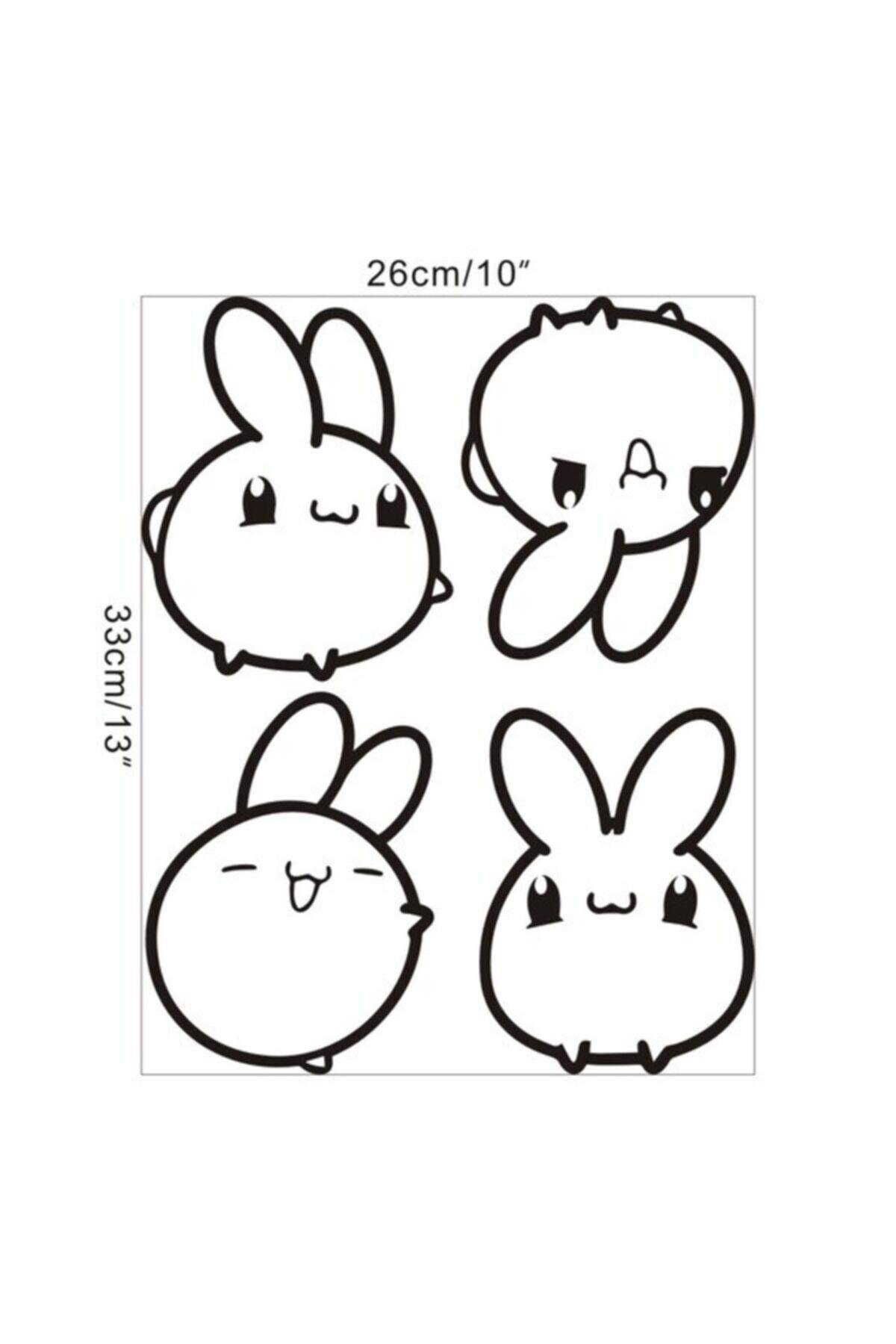 Duvar özel yeni sticker Karikatür Tavşan Desen Sevimli Duvar Dekoru