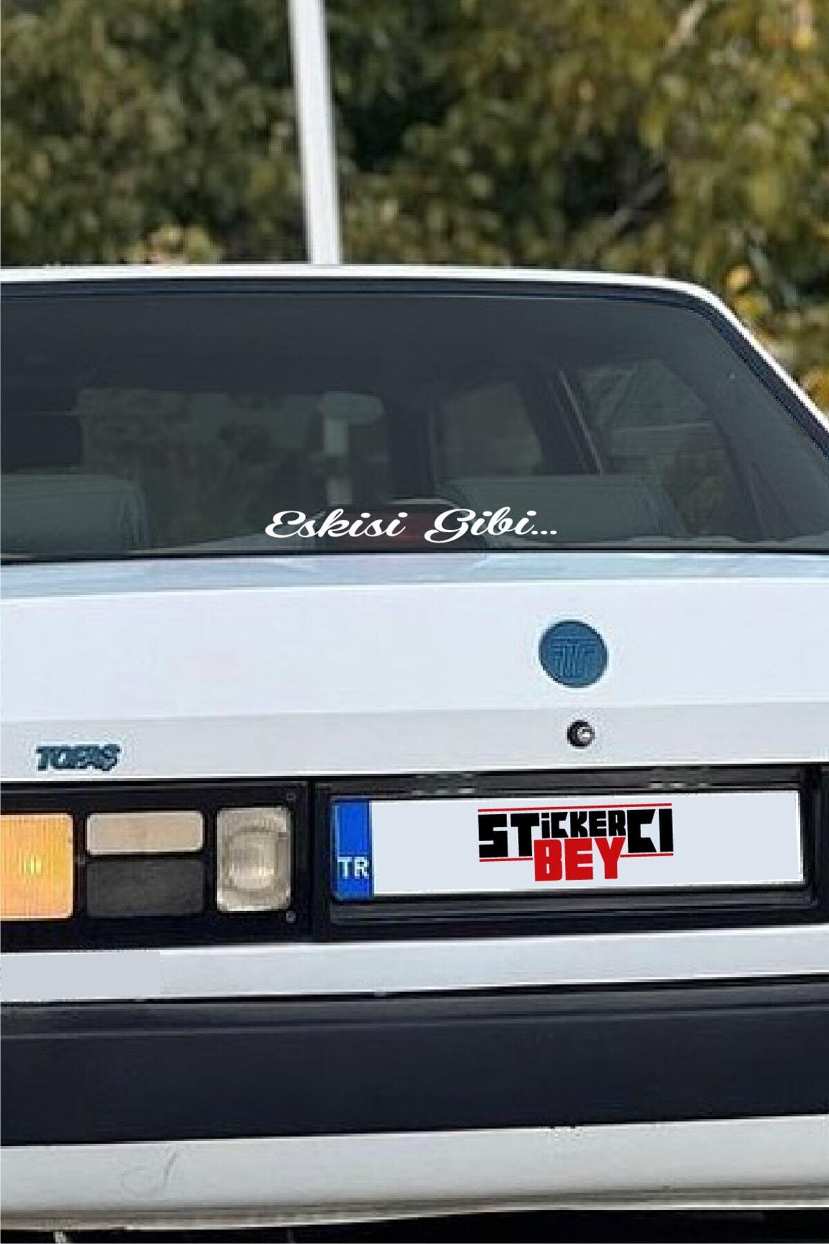 Eskisi Gibi Arka Cam Yazısı özel yeni sticker Beyaz 25*3 Cm