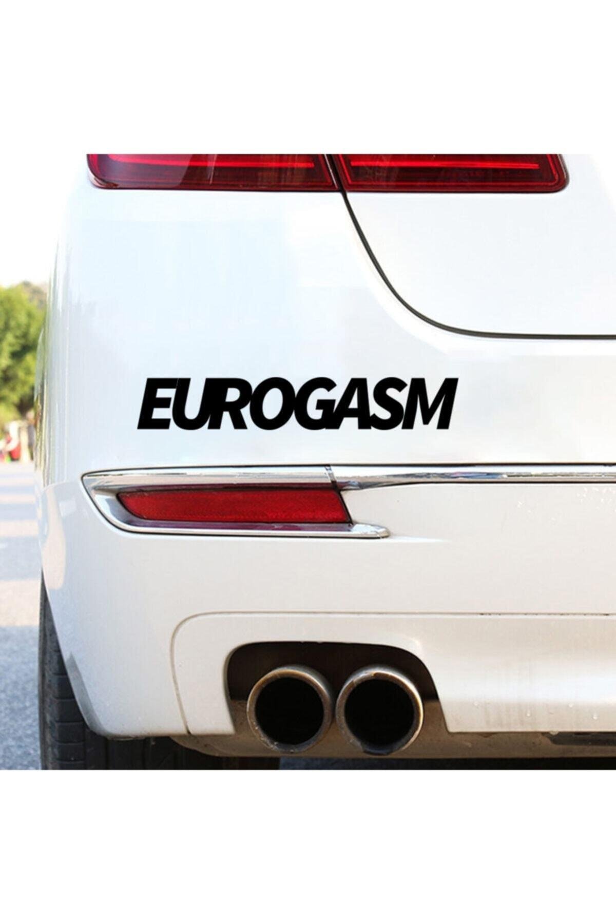 Eurogasm Yazılı Oto özel yeni sticker Siyah 20*4 Cm