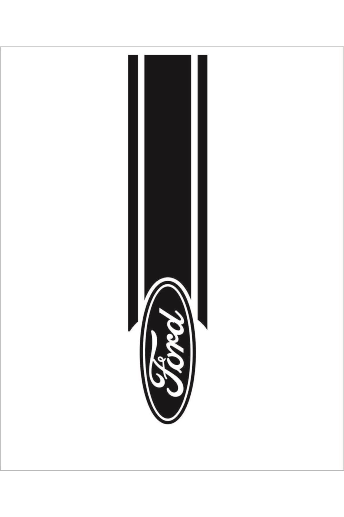 Ford İçin şık tasarım karbon sticker seti Aksesuar Ön Kaput Şerit özel yeni sticker