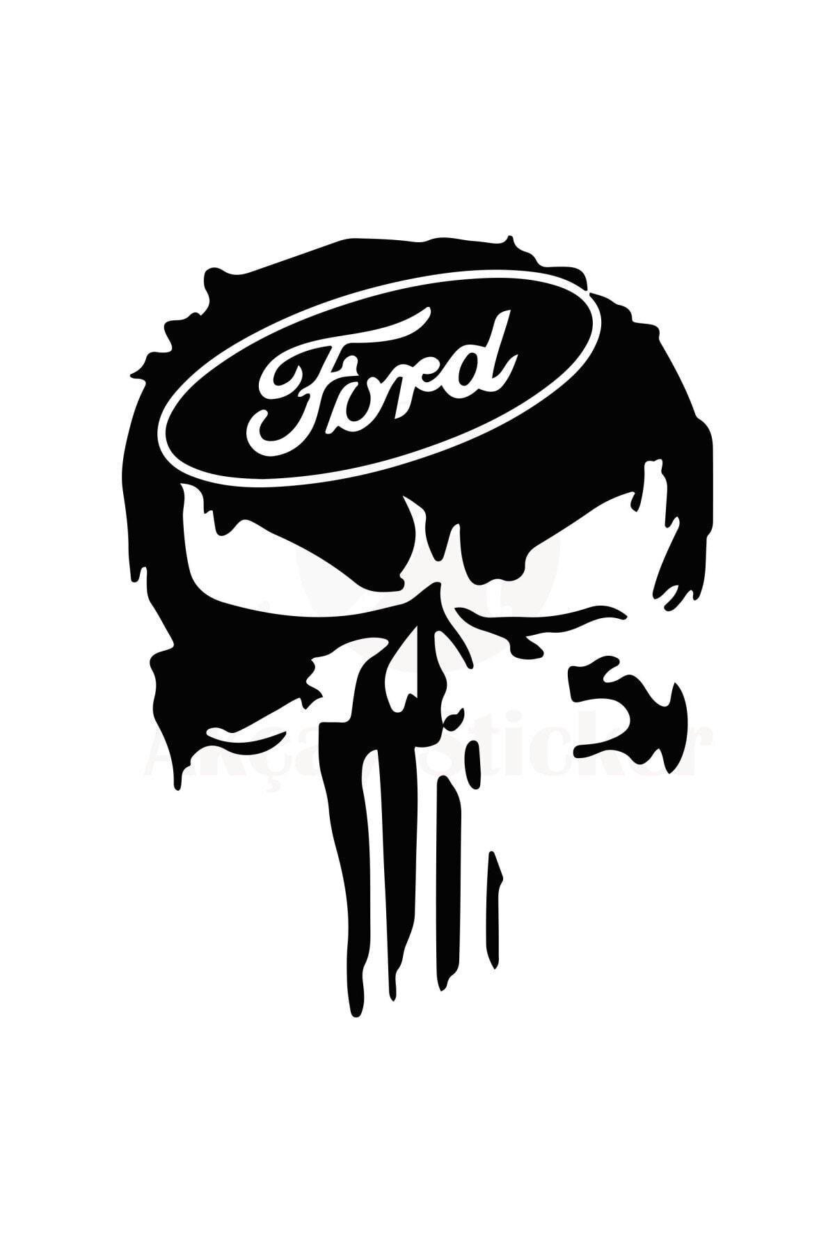 Ford İçin şık tasarım karbon sticker seti Aksesuar Kuru Kafa Oto özel yeni sticker Siyah 30*25 Cm