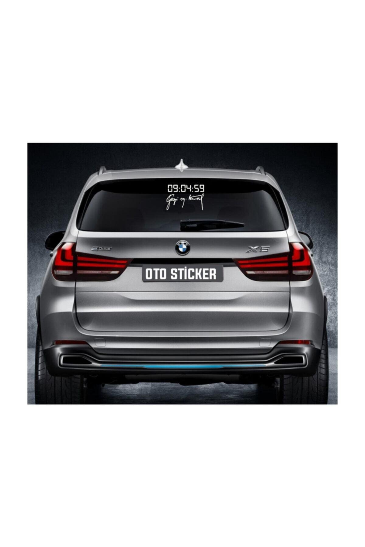 Gazi M.Kemal Imza-Dijital Saat özel yeni sticker 25*16,5 Cm