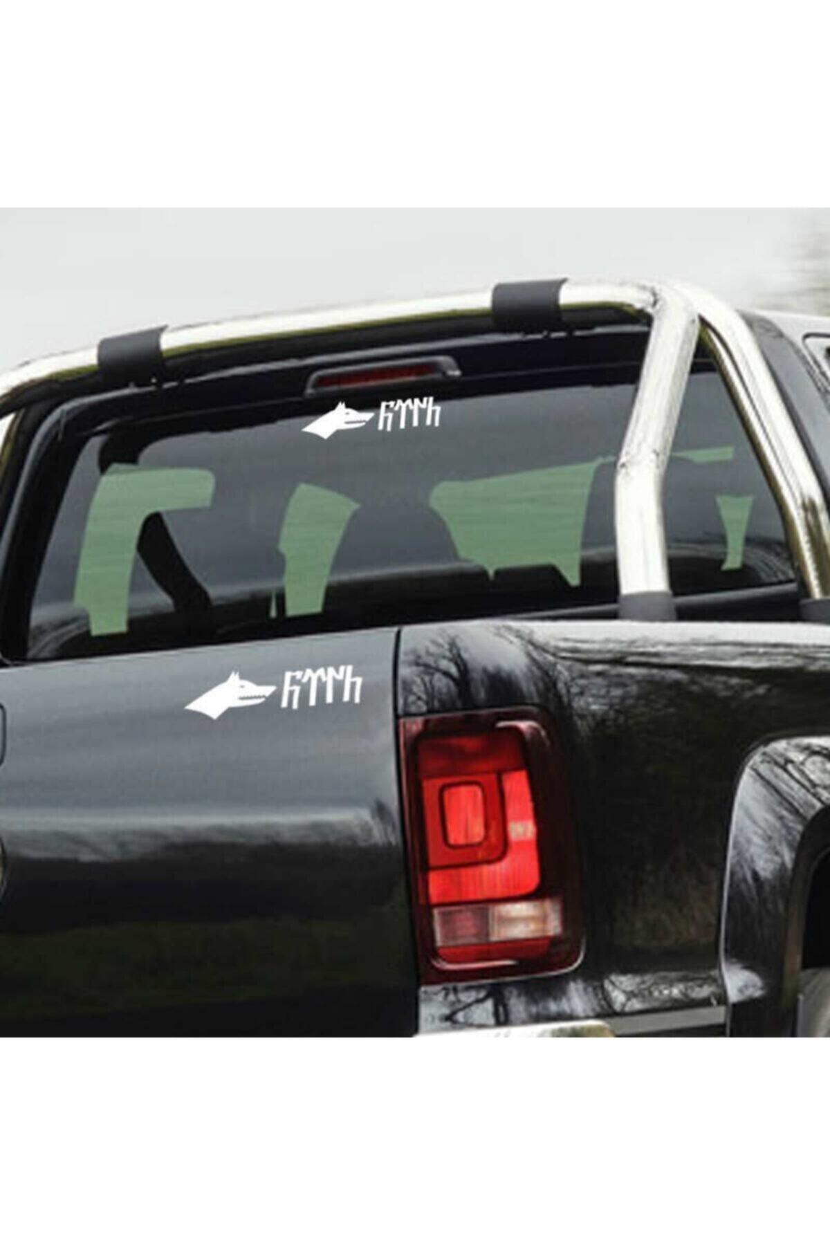 Göktürkçe Türk Yazılı Kurt Transfer özel yeni sticker Etiket 17*5 Cm