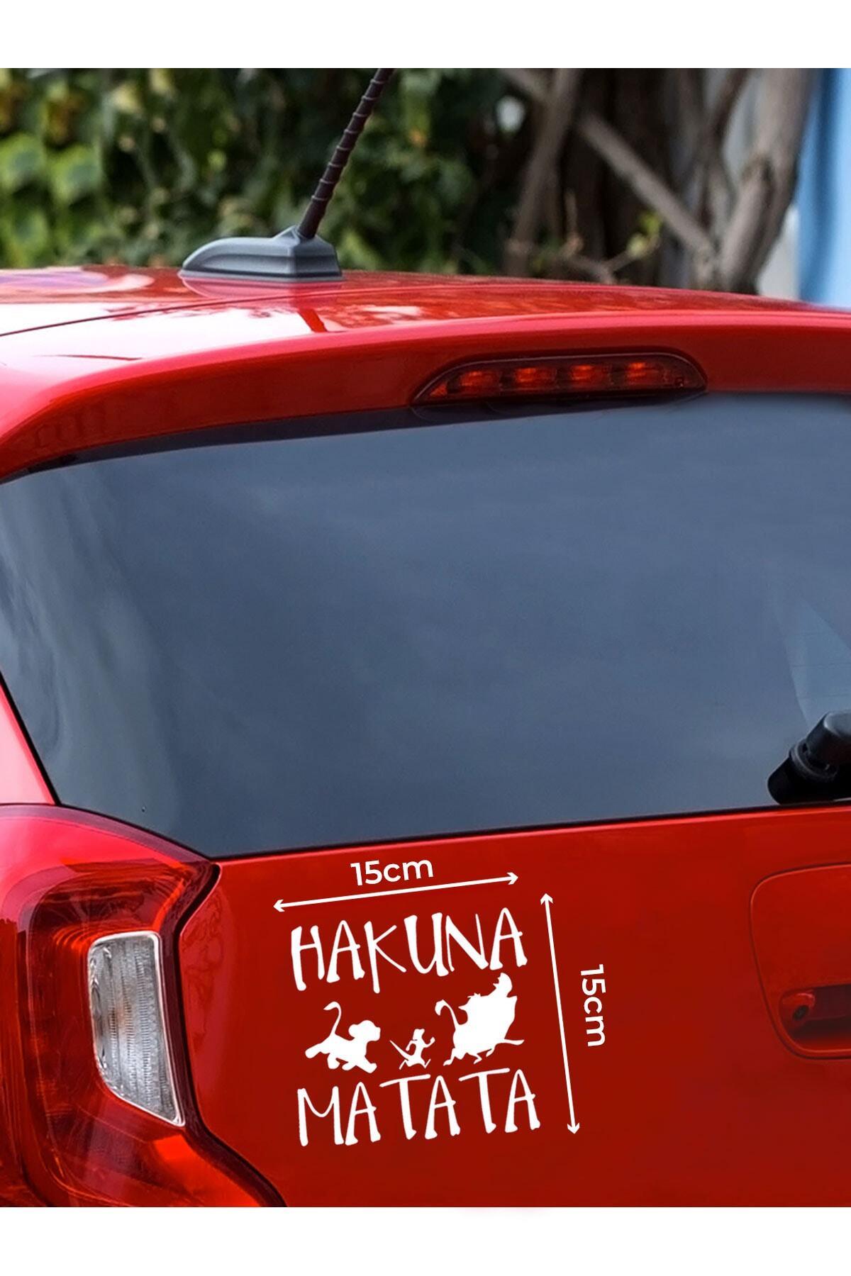 Hakuna Matata Oto özel yeni sticker Beyaz 15 Cm