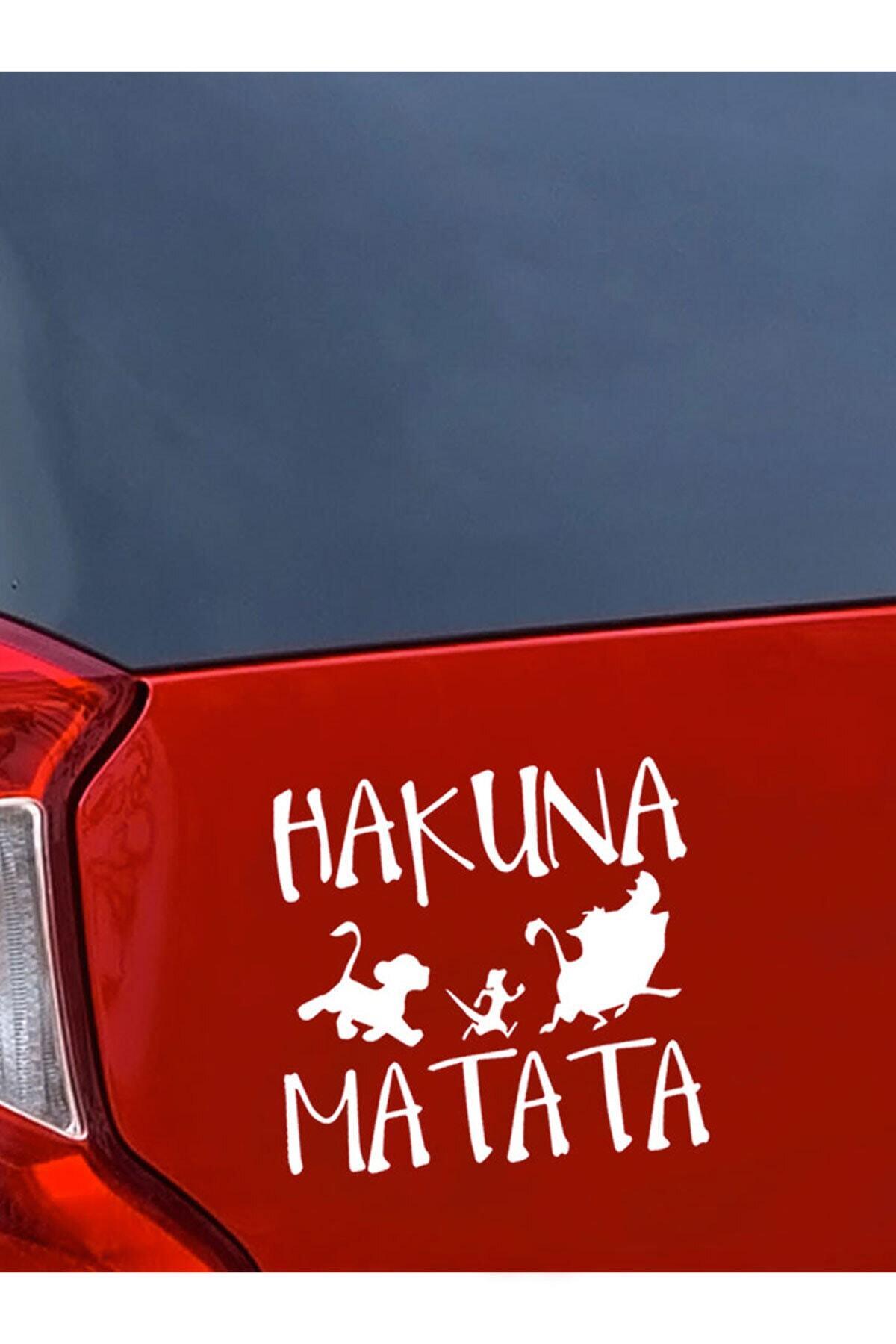 Hakuna Matata Oto özel yeni sticker Beyaz 15 Cm