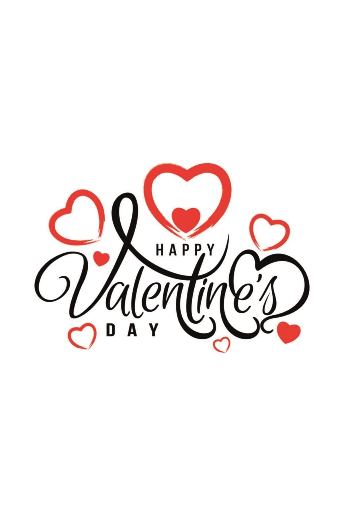 Happy Valentine's Day & 14 Şubat Sevgililer Günü Özel Yeni Sticker 60x20 Cm
