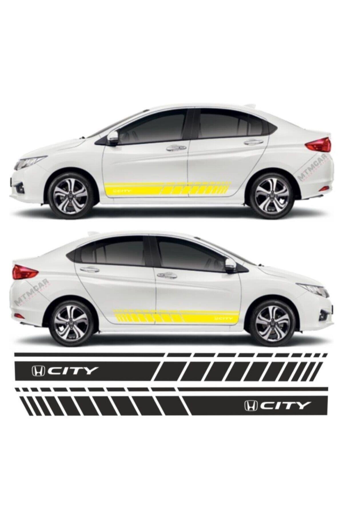 Honda City İçin şık tasarım karbon sticker seti Aksesuar Oto Yan Şerit özel yeni sticker