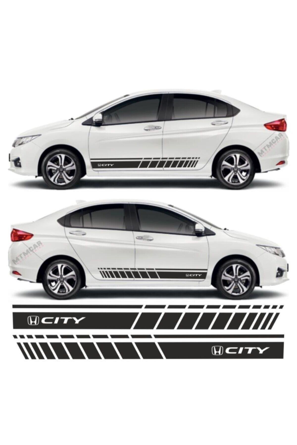 Honda City İçin şık tasarım karbon sticker seti Aksesuar Oto Yan Şerit özel yeni sticker
