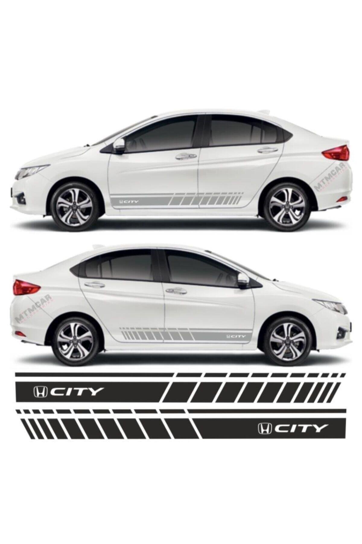 Honda City İçin şık tasarım karbon sticker seti Aksesuar Oto Yan Şerit özel yeni sticker