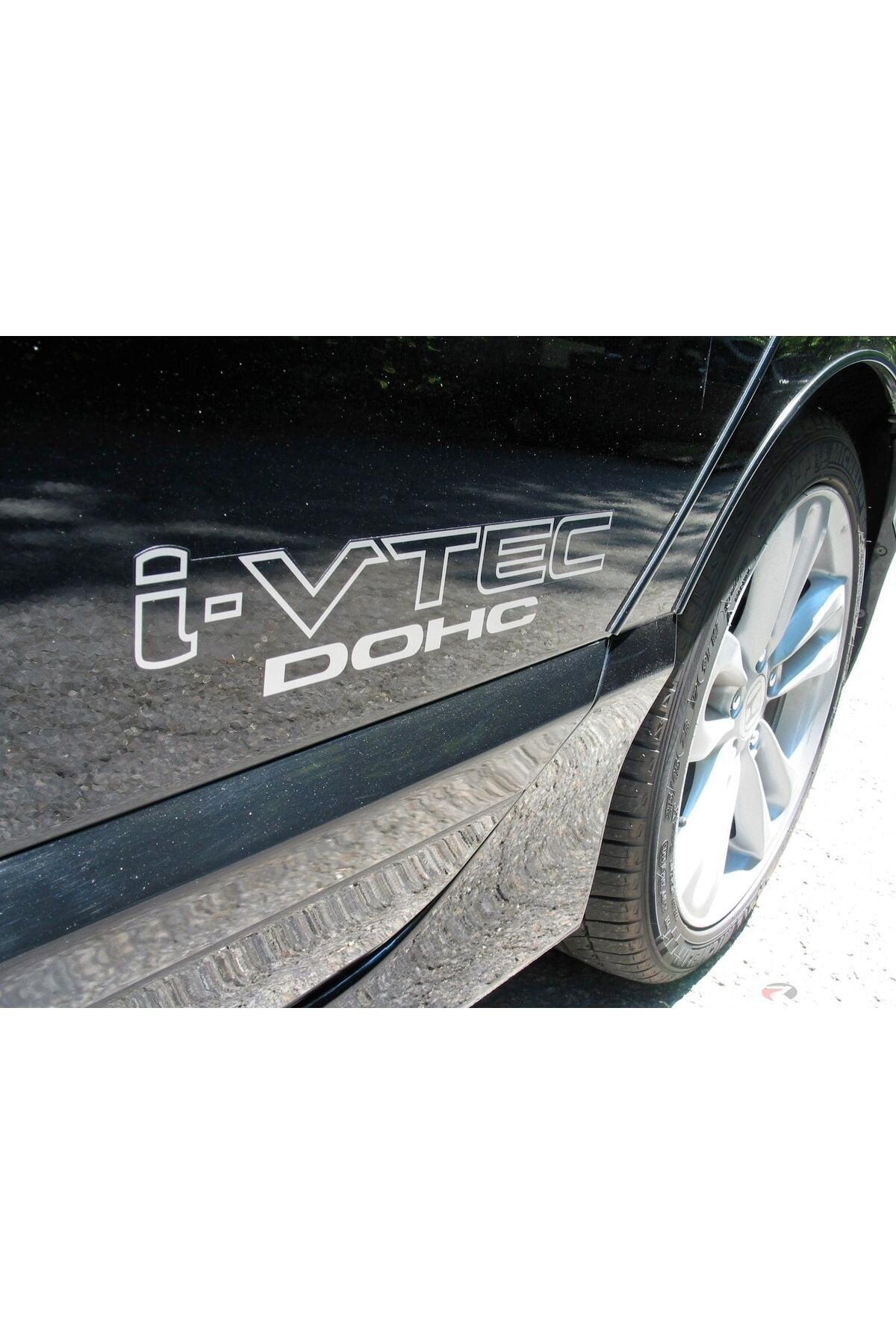 Honda Civic I-Vtec Dohc özel yeni sticker 2 Adet Set Beyaz