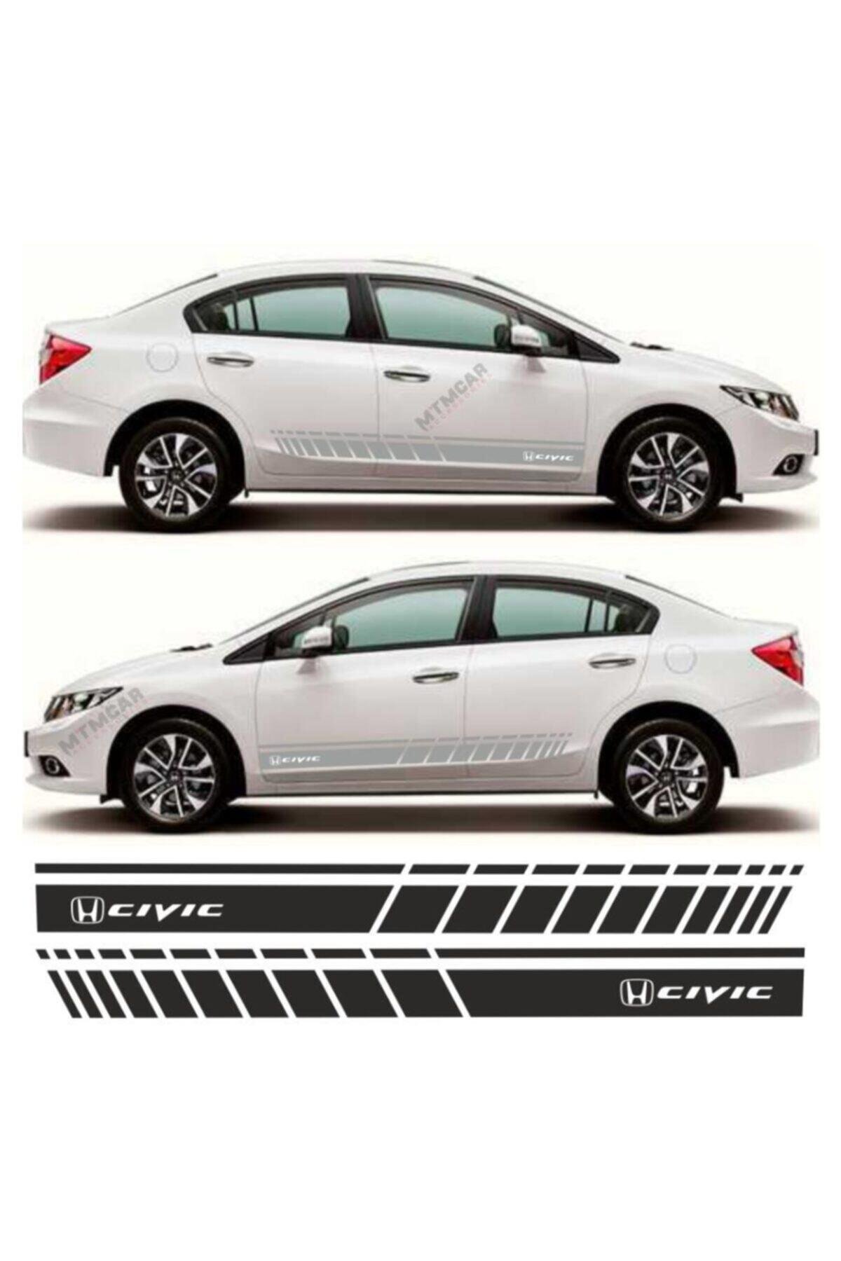 Honda Civic İçin şık tasarım karbon sticker seti Aksesuar Oto Yan Şerit özel yeni sticker