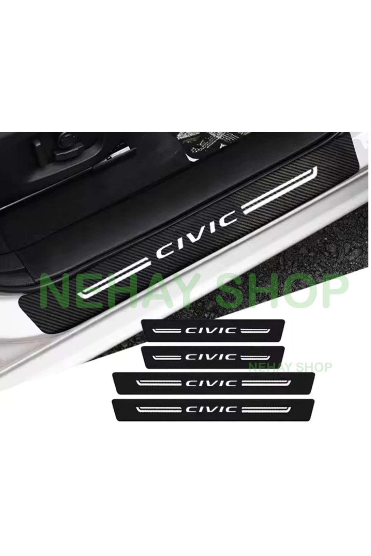 Honda Civic İçin Yeni Tasarım Oto Kapı eşikleri Sticker Karbon 4 Adet