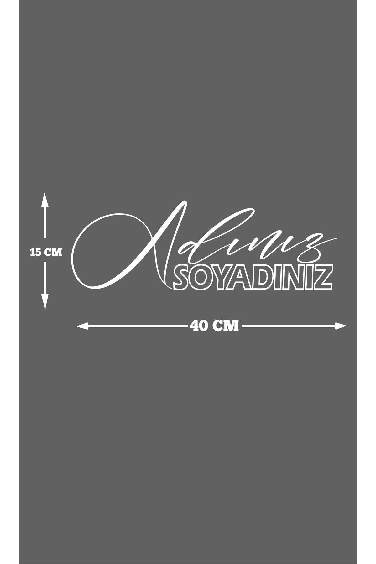 İsim Soyisim Özel Tasarım Oto Cam Yazı özel yeni sticker 40*15 Cm