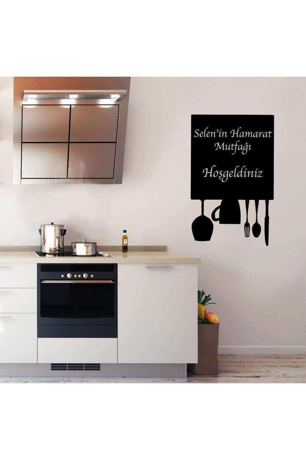 Isme Özel Hamarat Mutfağı Yazılı Dekoratif Mutfak Duvar özel yeni sticker 95X60 cm
